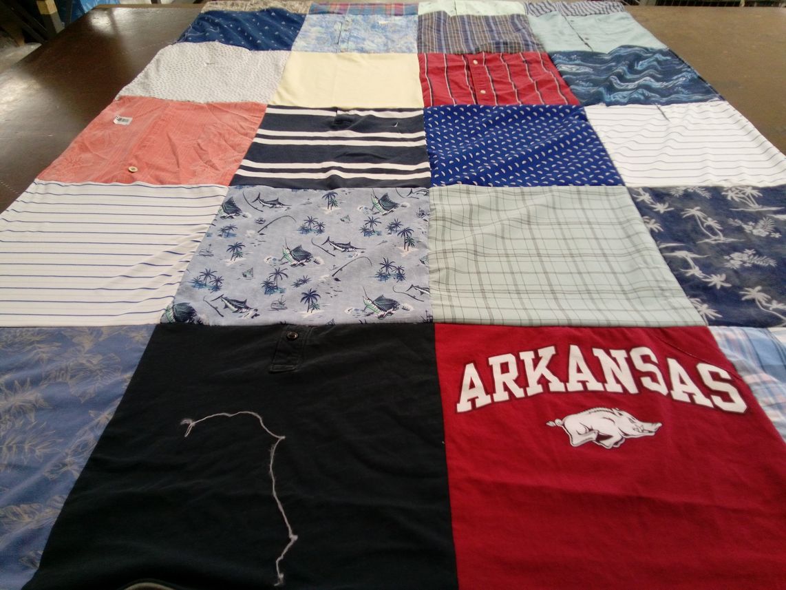 T-shirt quilt from university of arkansas by Lenore from AR