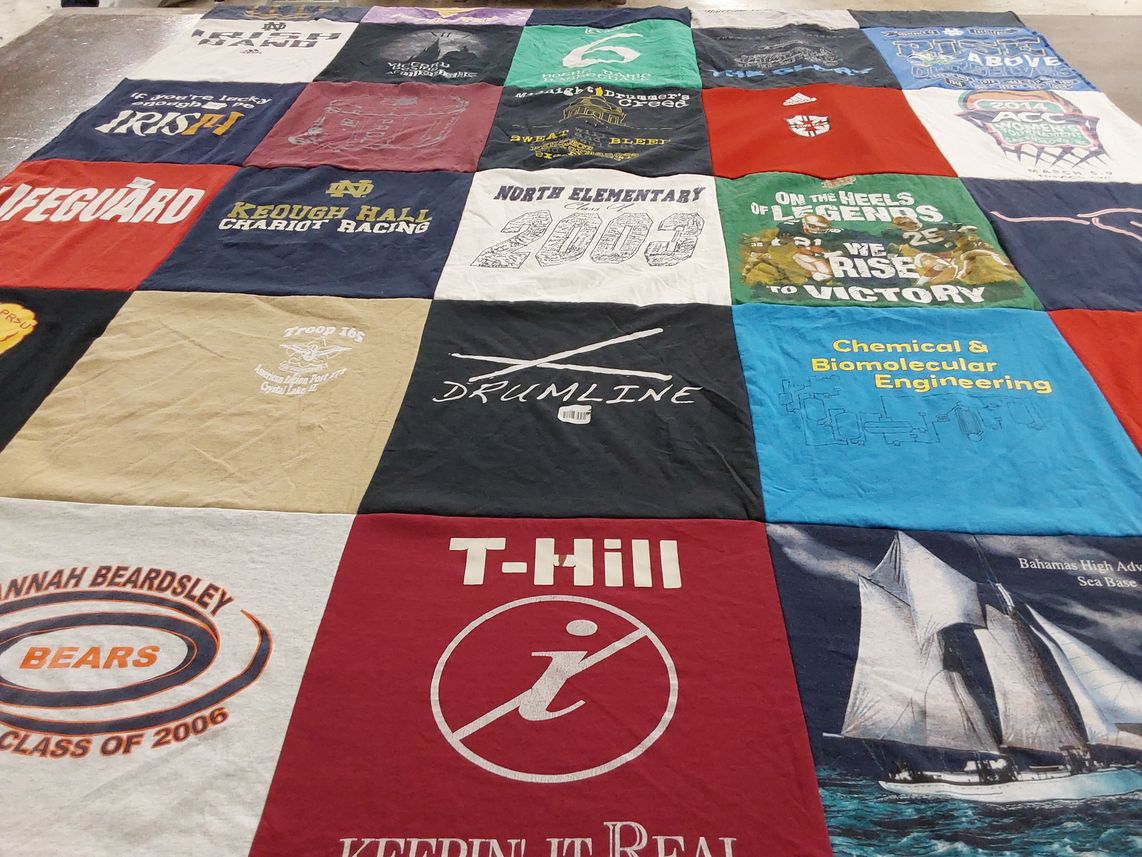 T-shirt quilt featuring university of notre dame fighting irish by Mary from TN