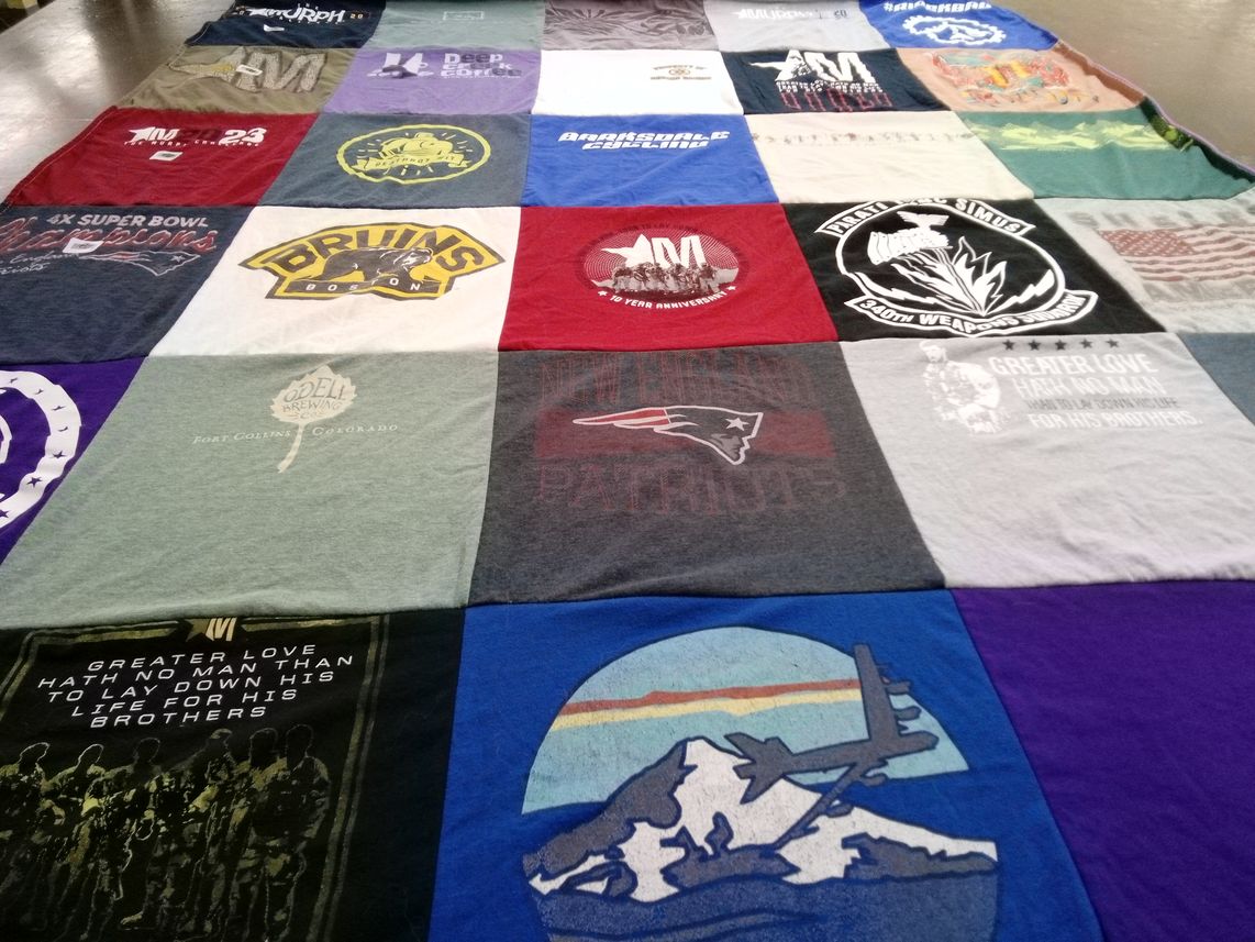 T-shirt quilt featuring new england patriots by Angela from CO