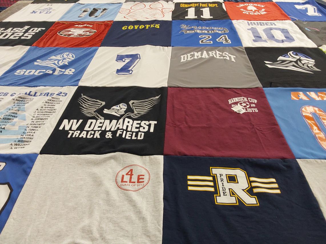 T-shirt quilt featuring northern valley demarest high school by Nisha from NJ