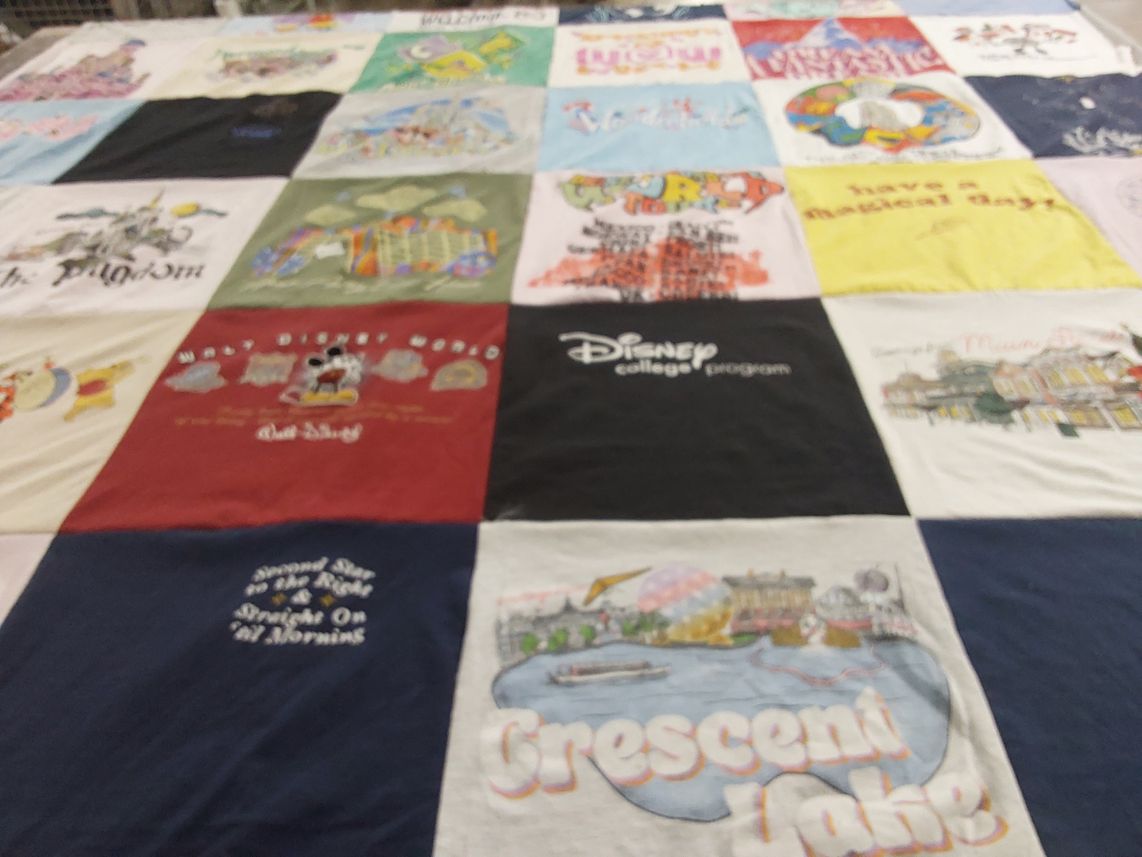 T-shirt quilt with disney, travel themes by Terri from NC