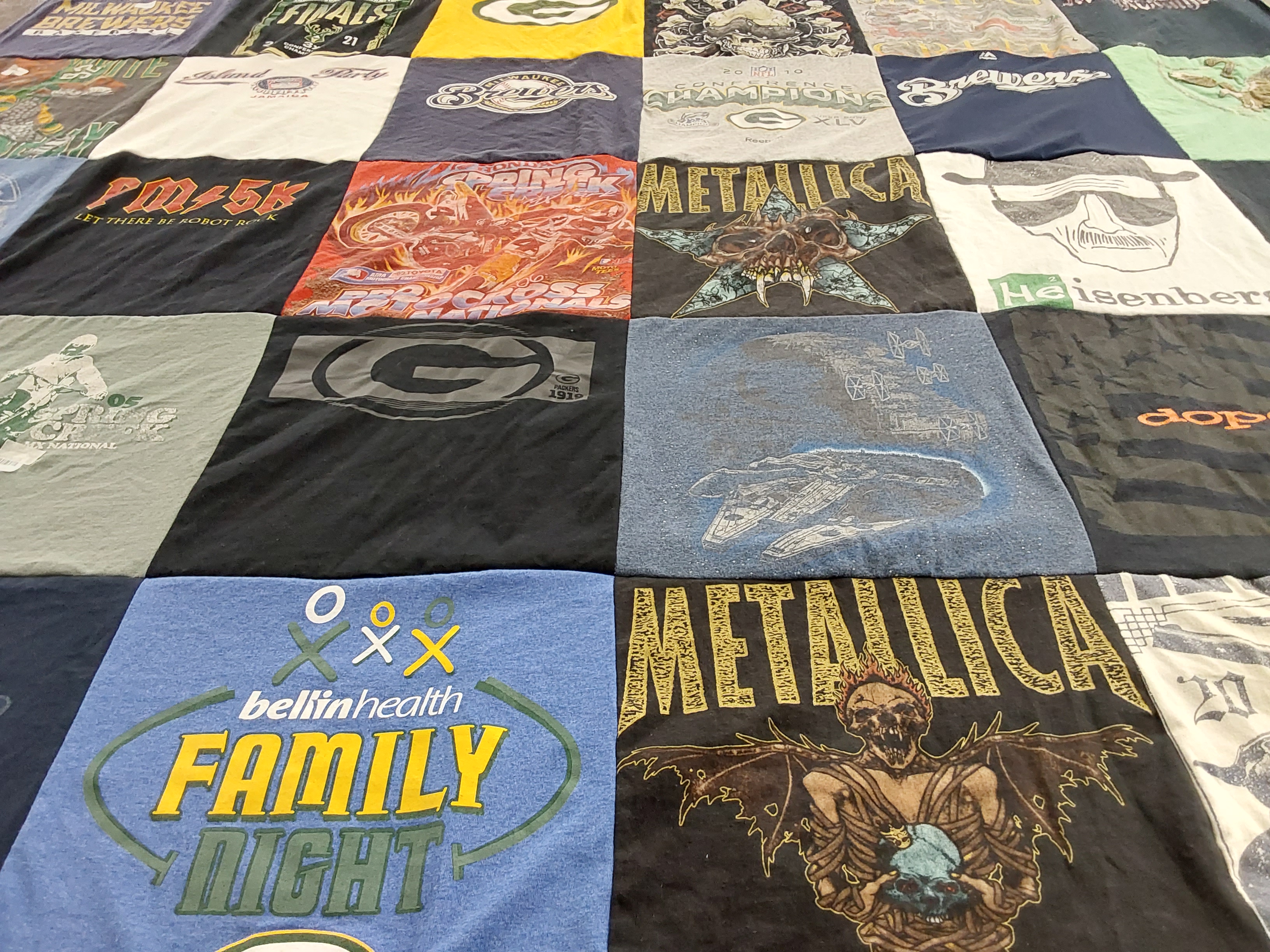 T-shirt quilt featuring green bay packers by Brad from WI