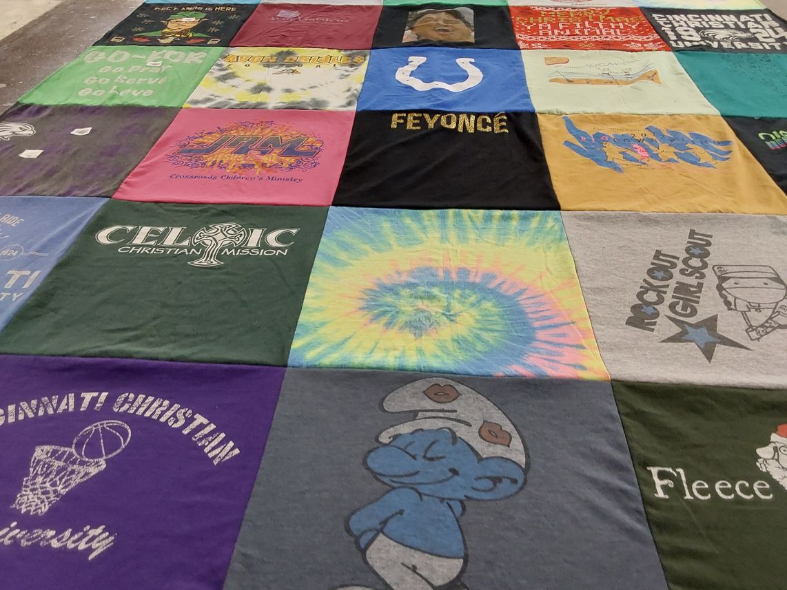 T-shirt quilt from cincinnati christian university by Lareesa from OH