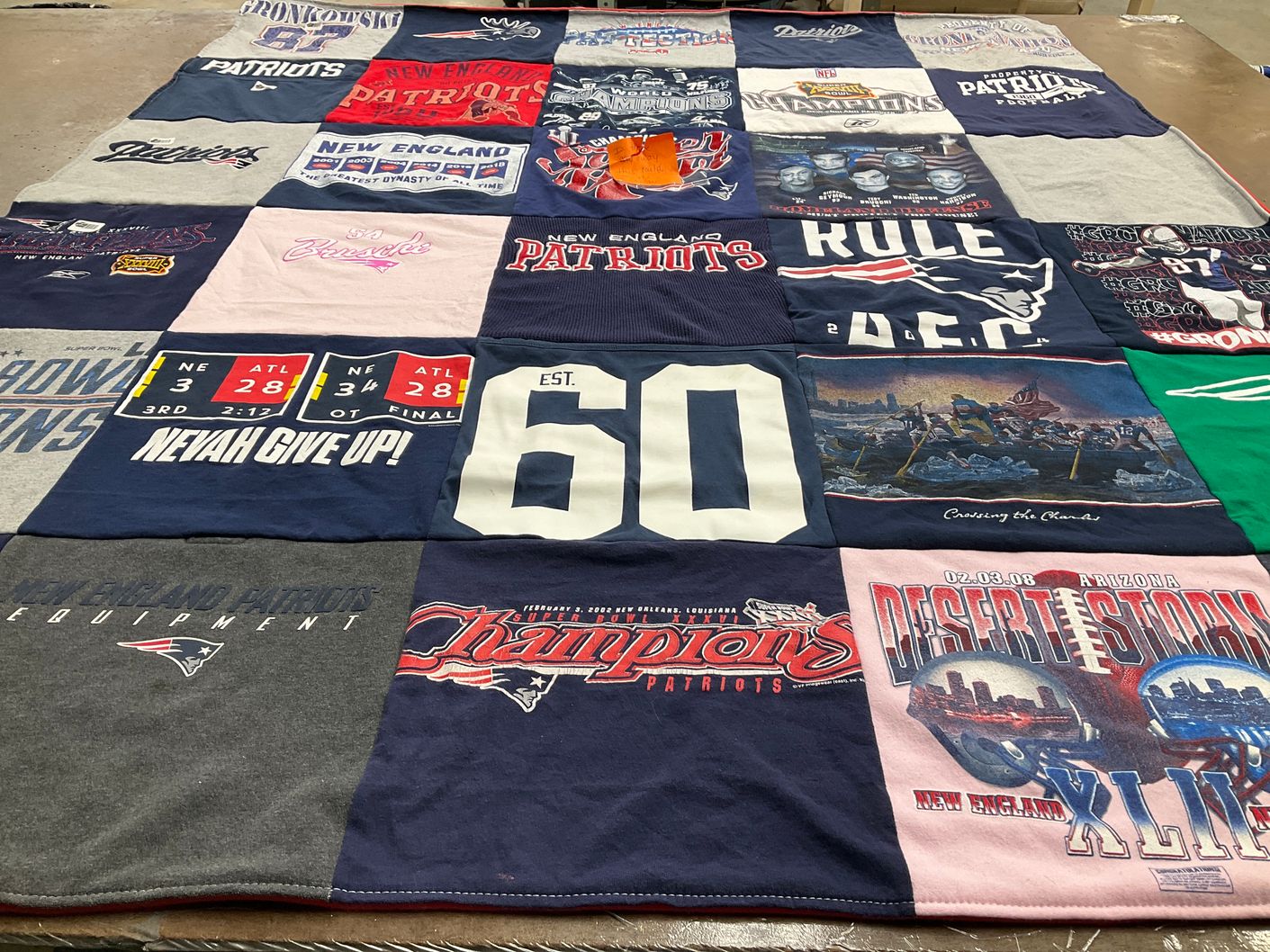T-shirt quilt featuring new england patriots by Robin from SC