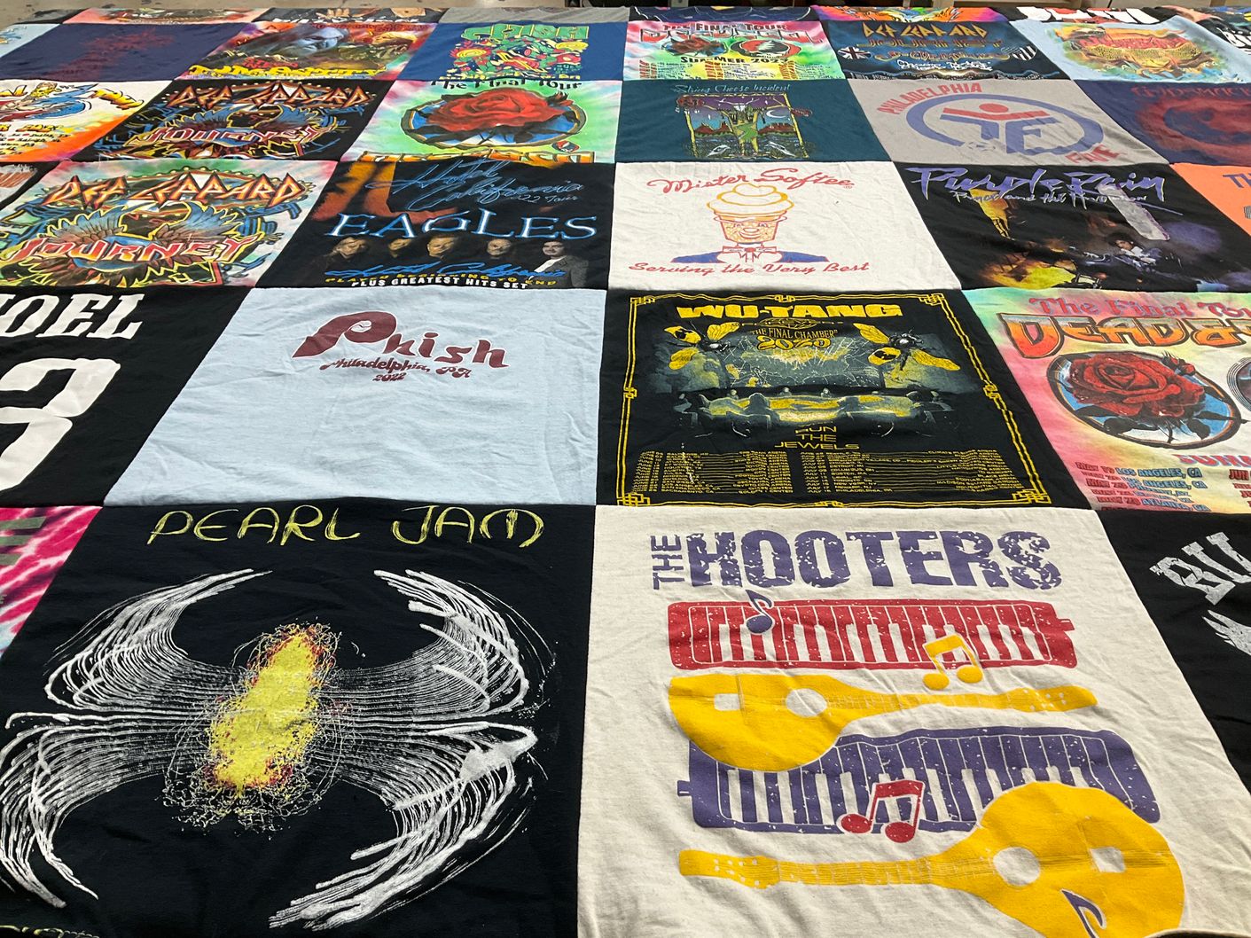 T-shirt quilt with music, concerts themes by andrew from PA