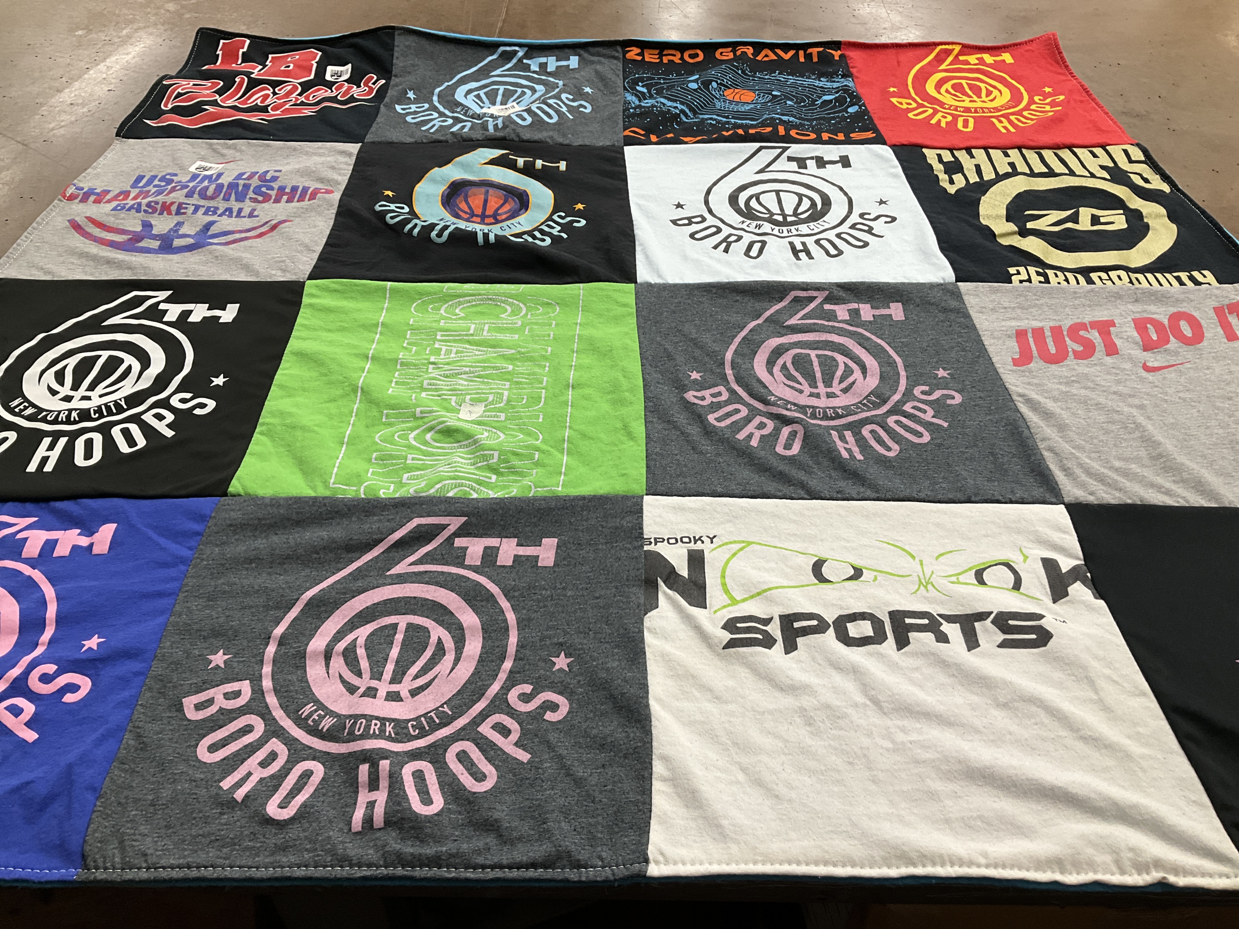 T-shirt quilt featuring blazers by Devon from NY
