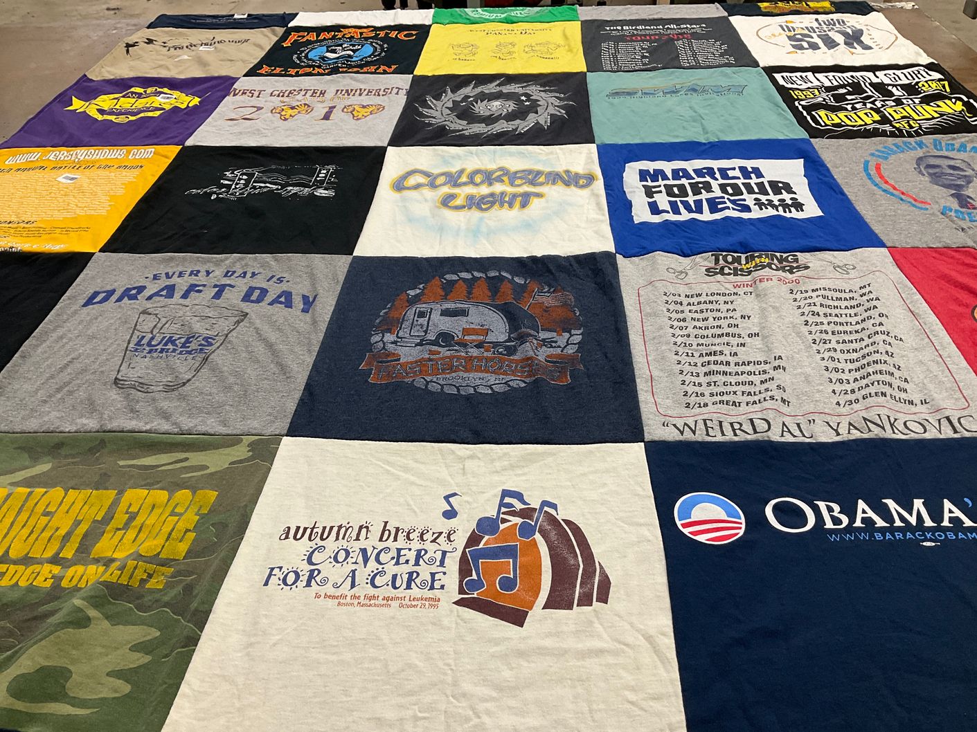 T-shirt quilt from west chester university by John from NJ