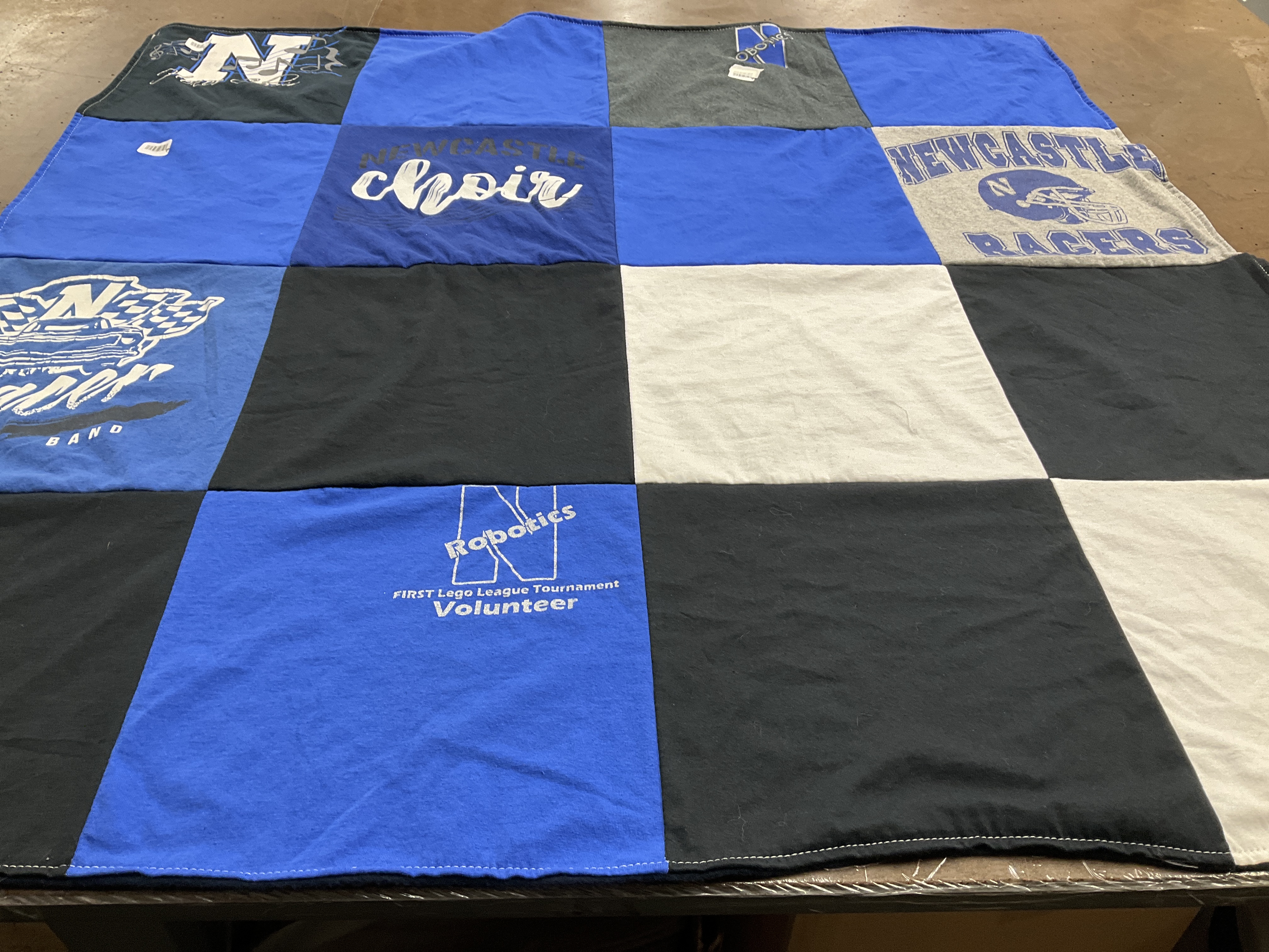T-shirt quilt featuring newcastle racers by Megan from OK