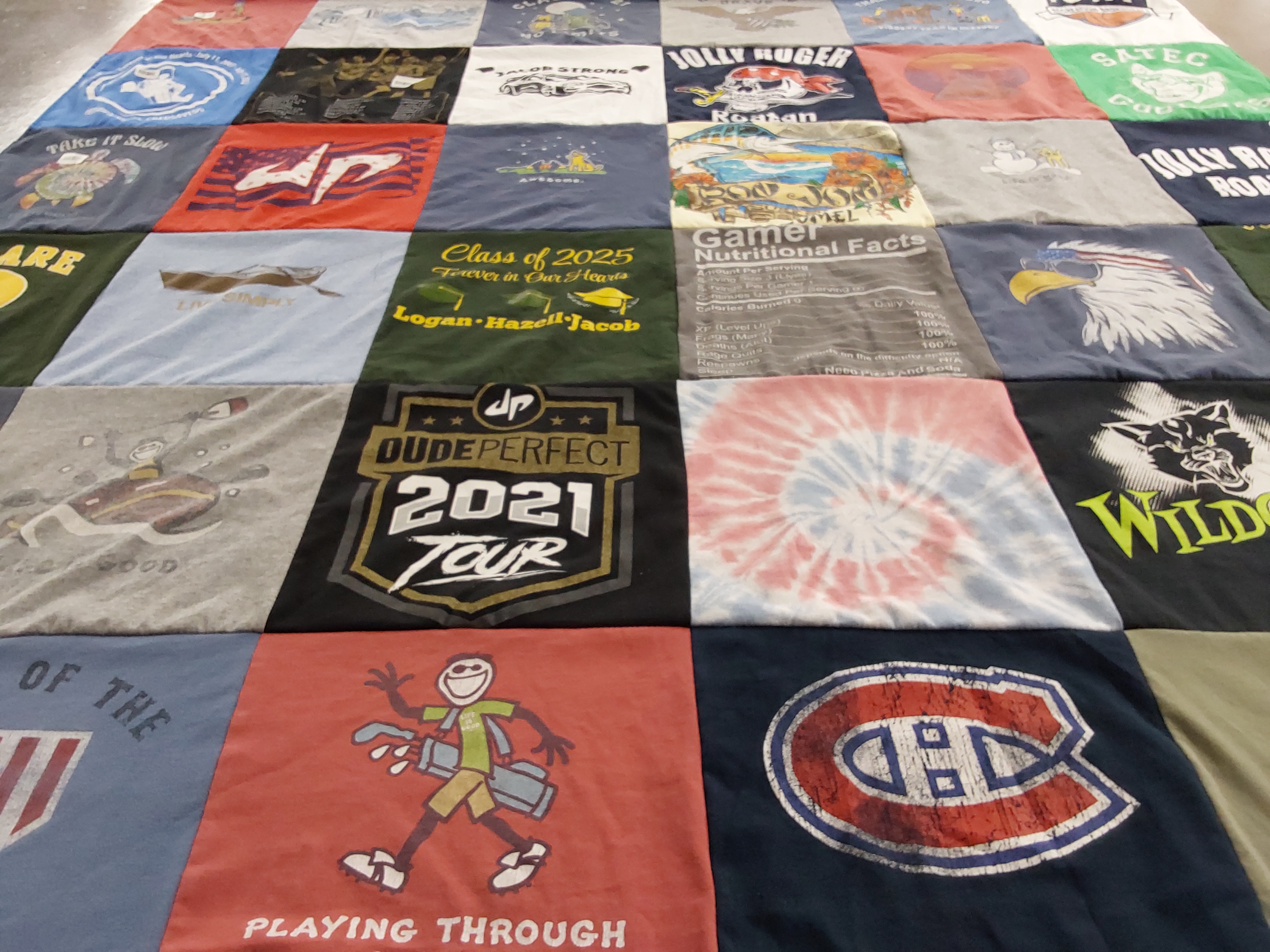 T-shirt quilt featuring canadian hockey team by Michael from VT