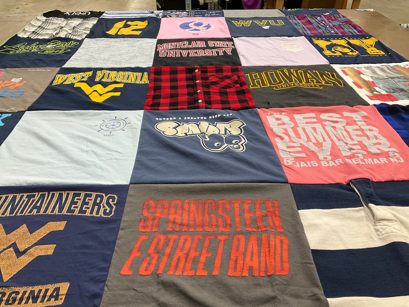 T-shirt quilt featuring west virginia mountaineers by Chris from NJ