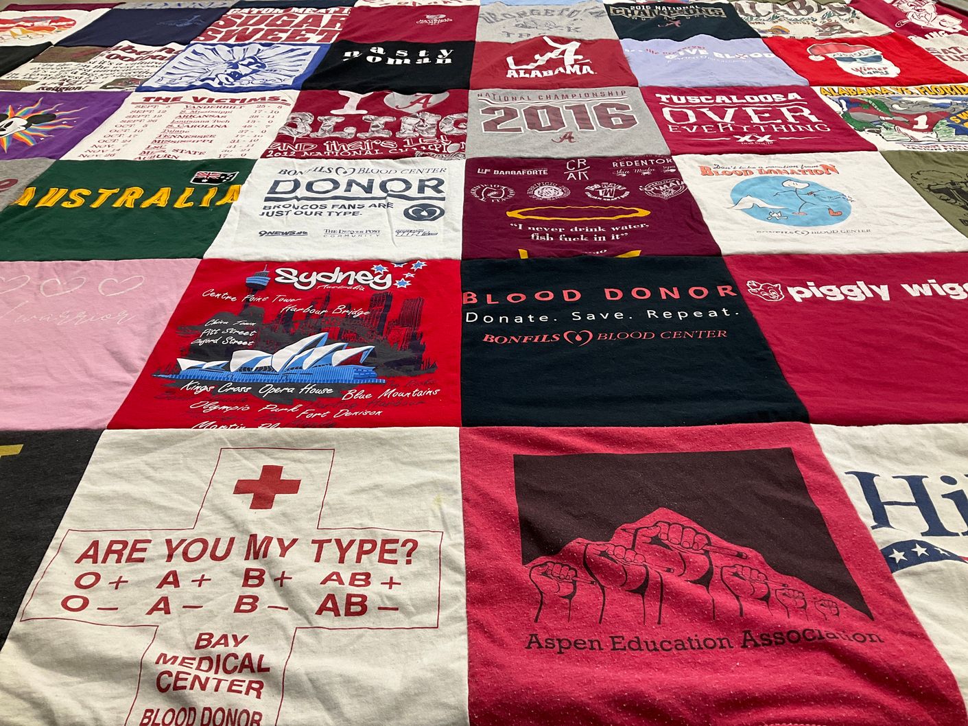 T-shirt quilt from university of alabama by Pamela from CO
