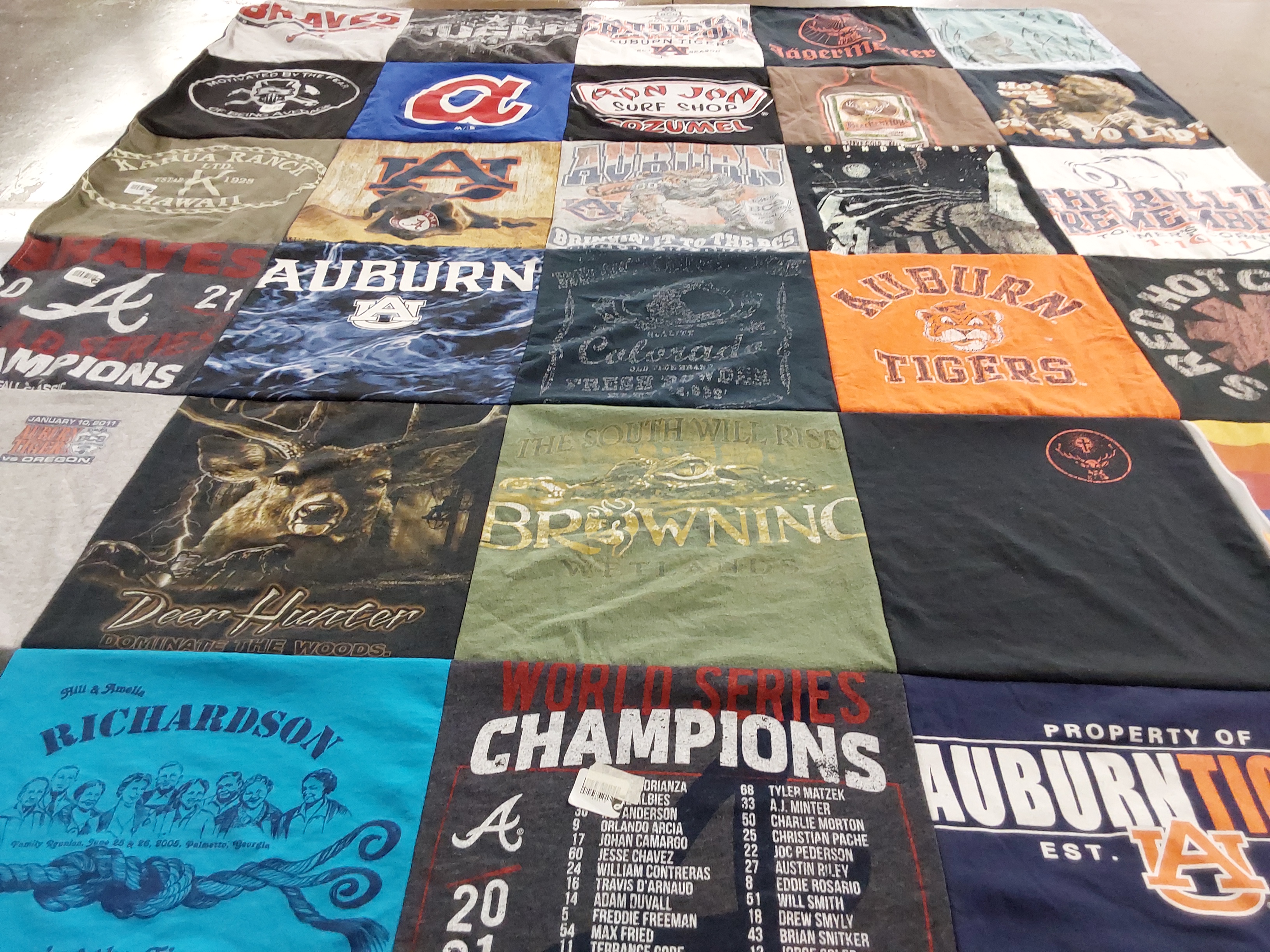 T-shirt quilt featuring auburn tigers by Kathy from GA