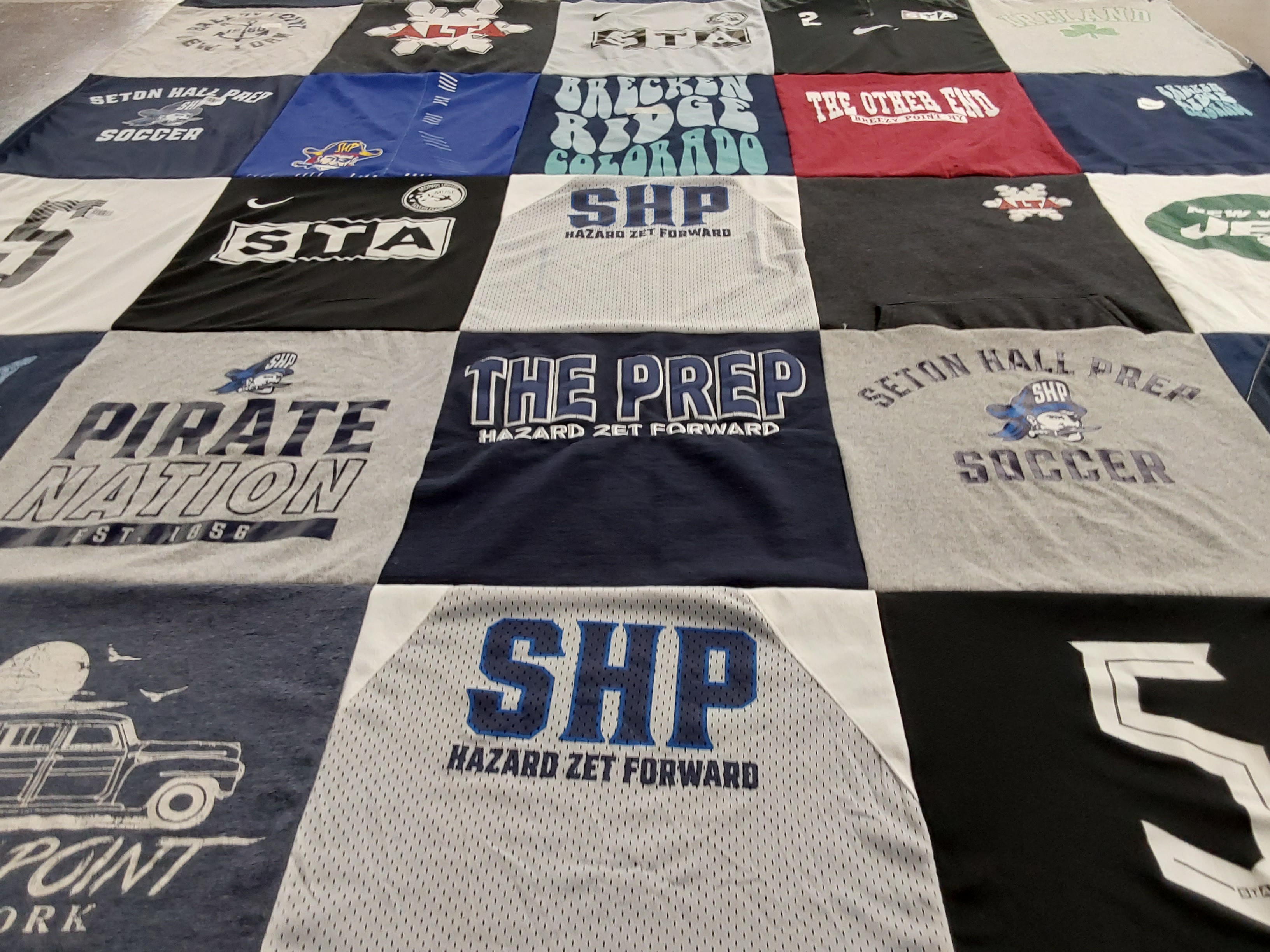 T-shirt quilt featuring seton hall prep by SUZANNE from NJ