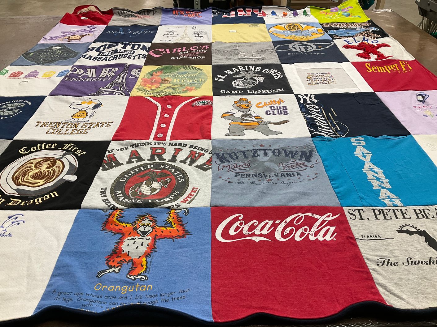 T-shirt quilt from trenton state college, kutztown university by LORRIE from TN