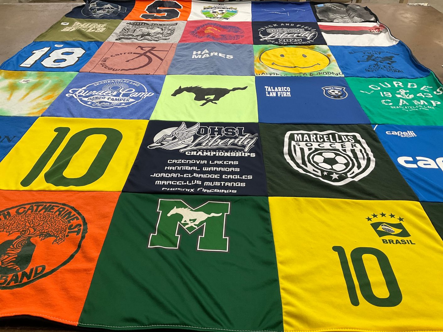 T-shirt quilt featuring marcellus soccer by Aline from NY