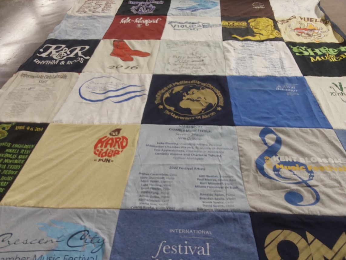 T-shirt quilt from university of akron by Daniella from MI