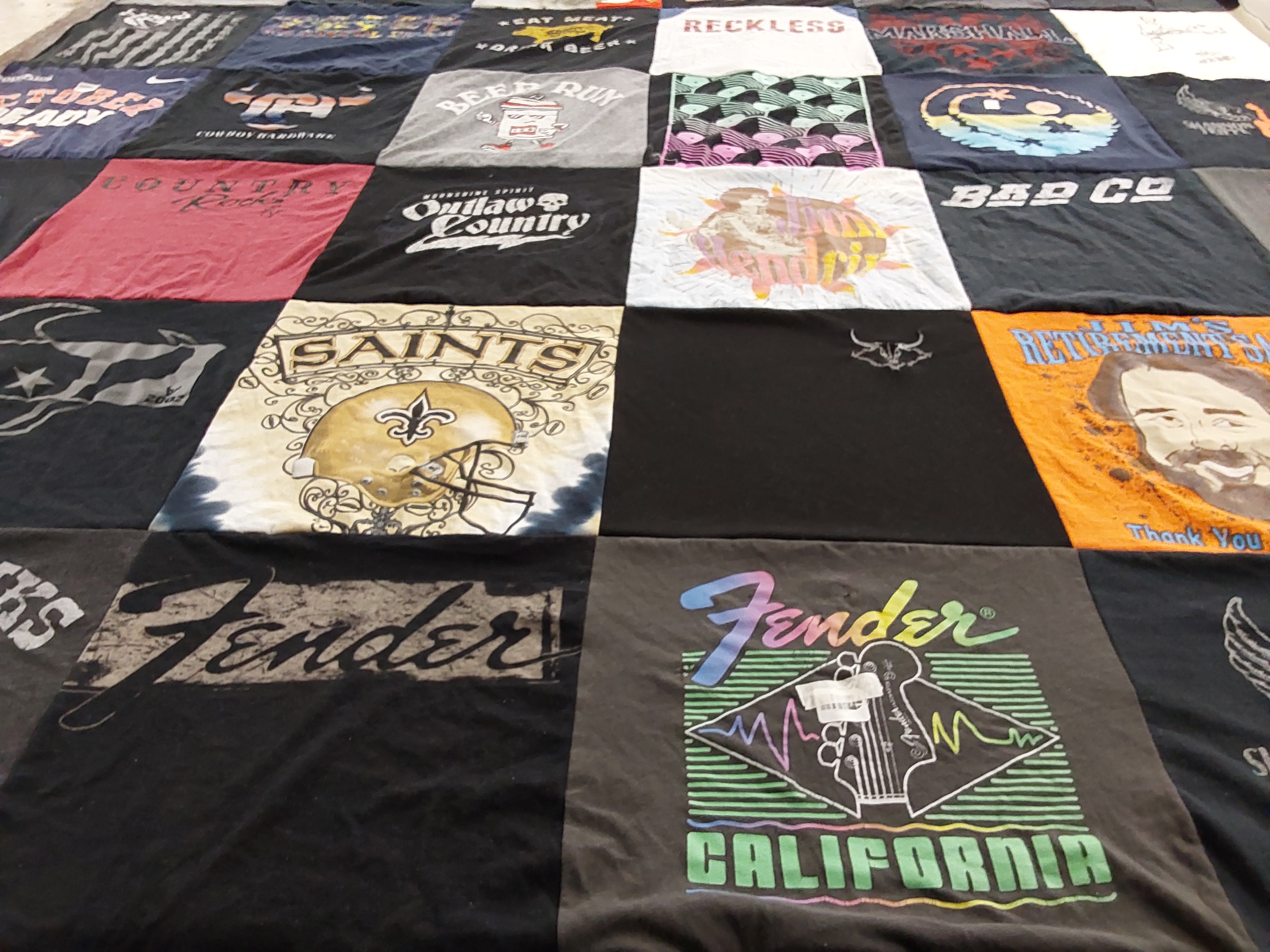 T-shirt quilt featuring new orleans saints by Lisa from TX