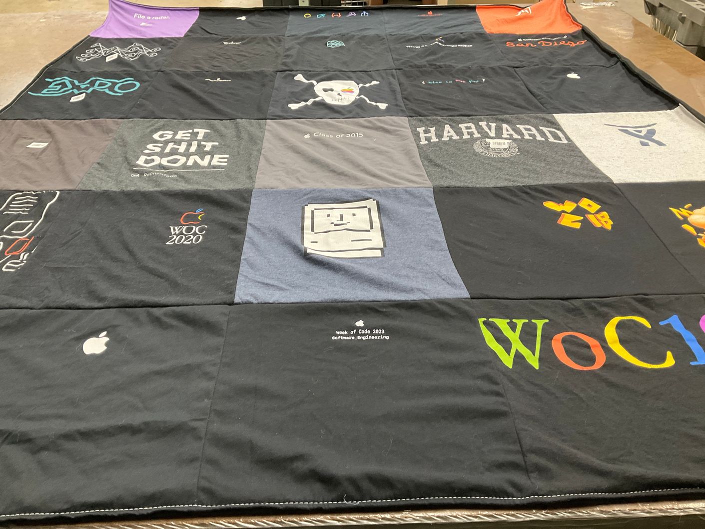 T-shirt quilt from harvard university by Jennifer from CA
