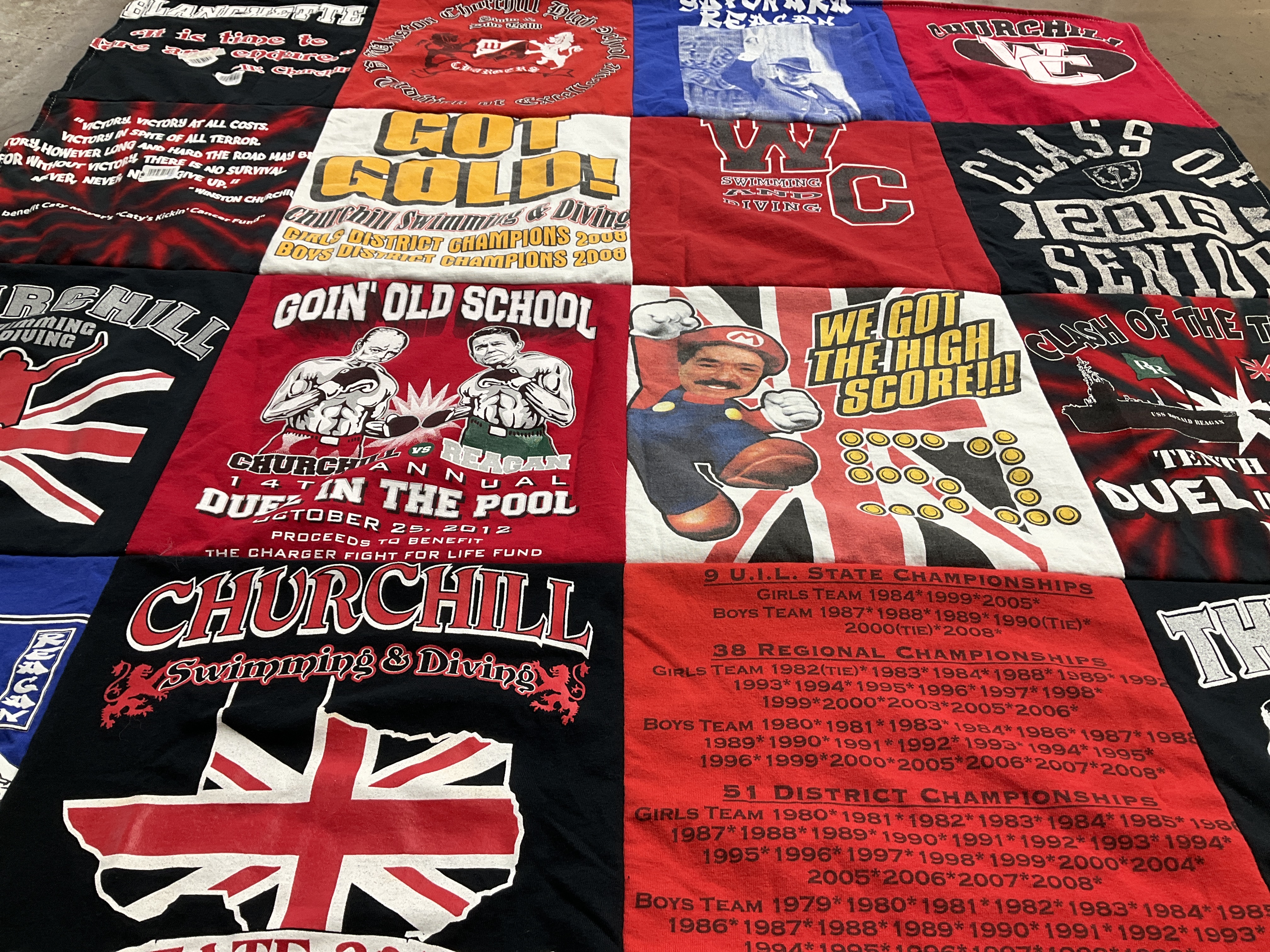 T-shirt quilt from churchill high school by Yonnie from TX