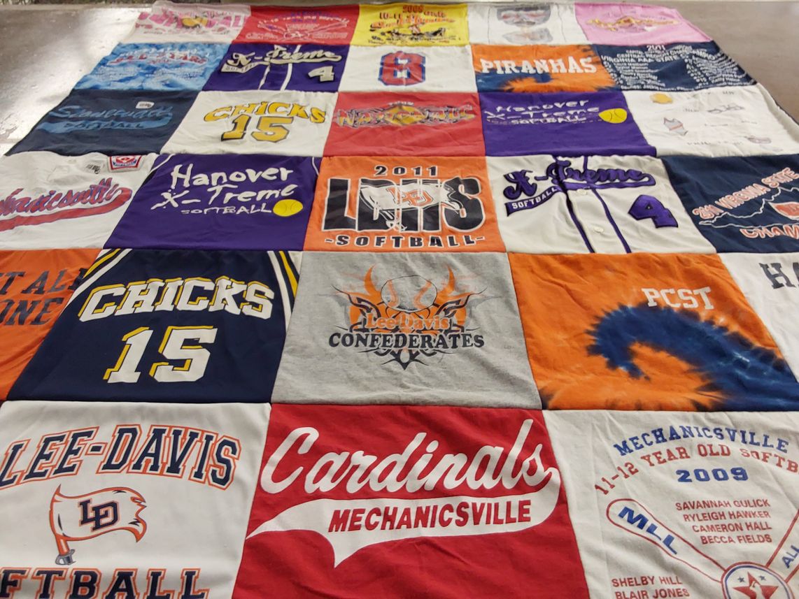 T-shirt quilt featuring hanover x-treme softball, lee-davis softball by Tonya from VA