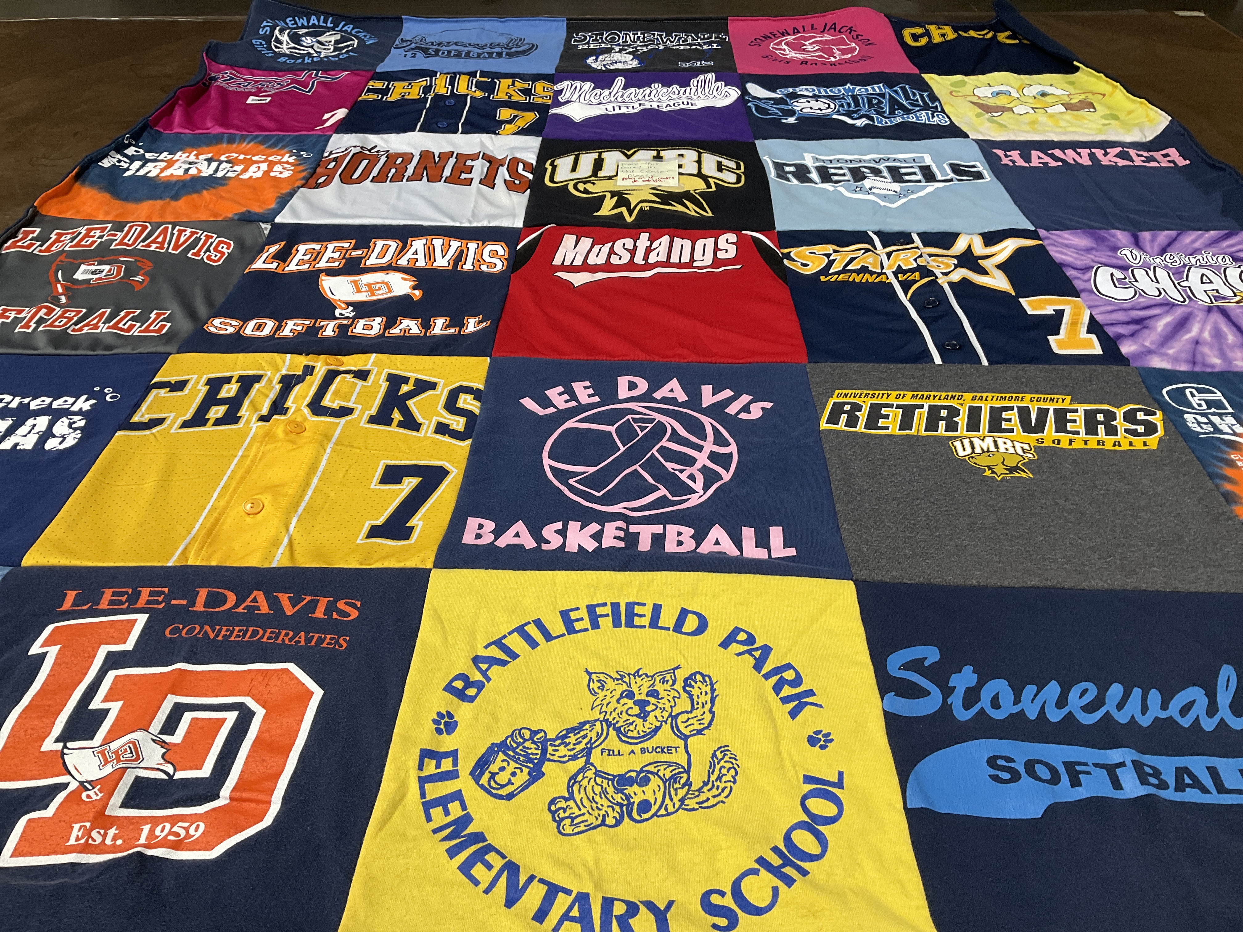 T-shirt quilt featuring lee davis basketball, lee davis softball by Tonya from VA