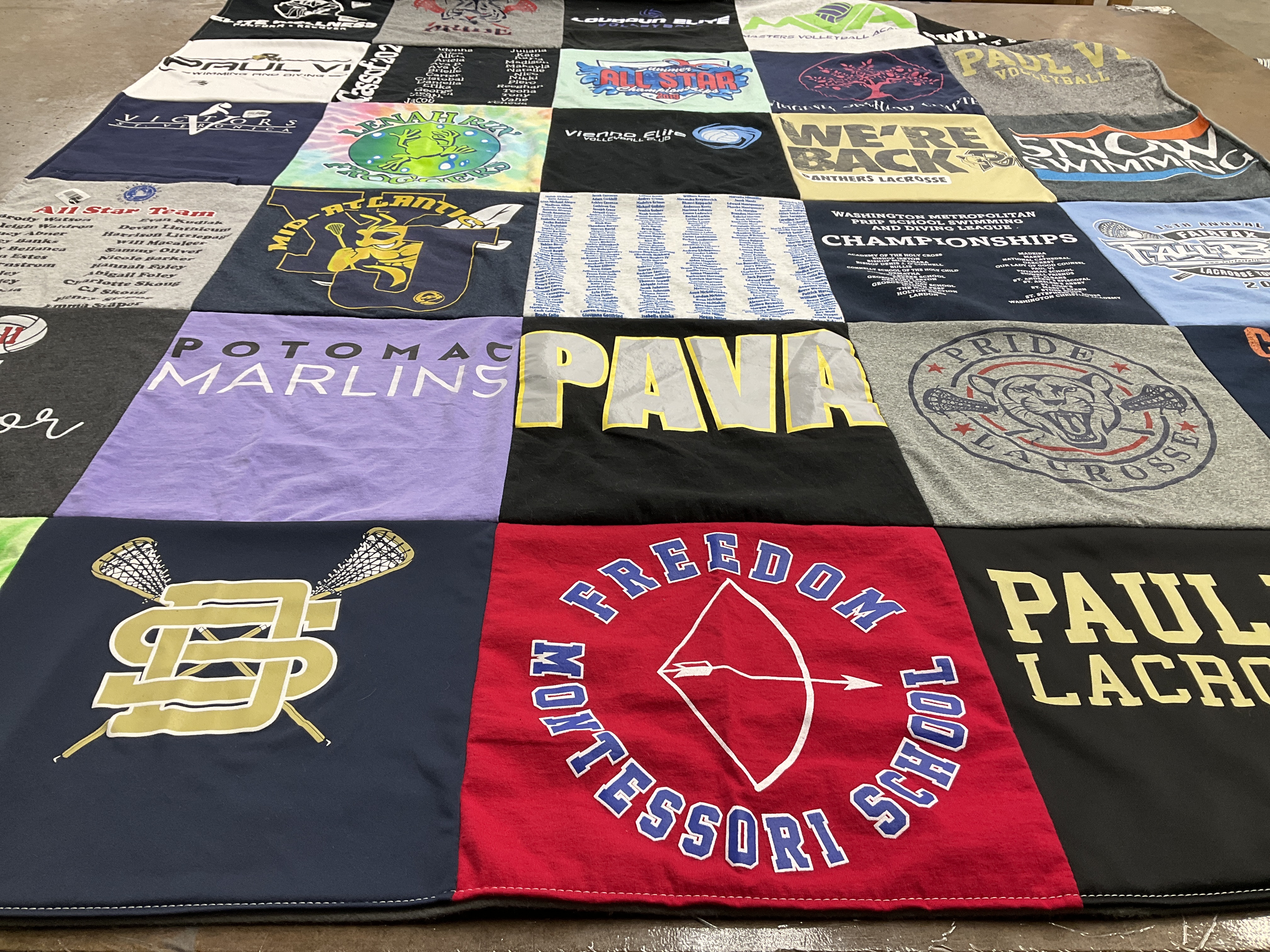 T-shirt quilt featuring potomac marlins, paul vi lacrosse by Dawn from VA
