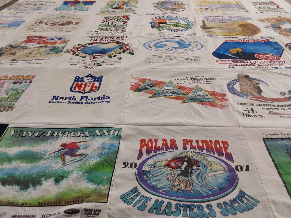T-shirt quilt with surfing themes by Mitch from FL