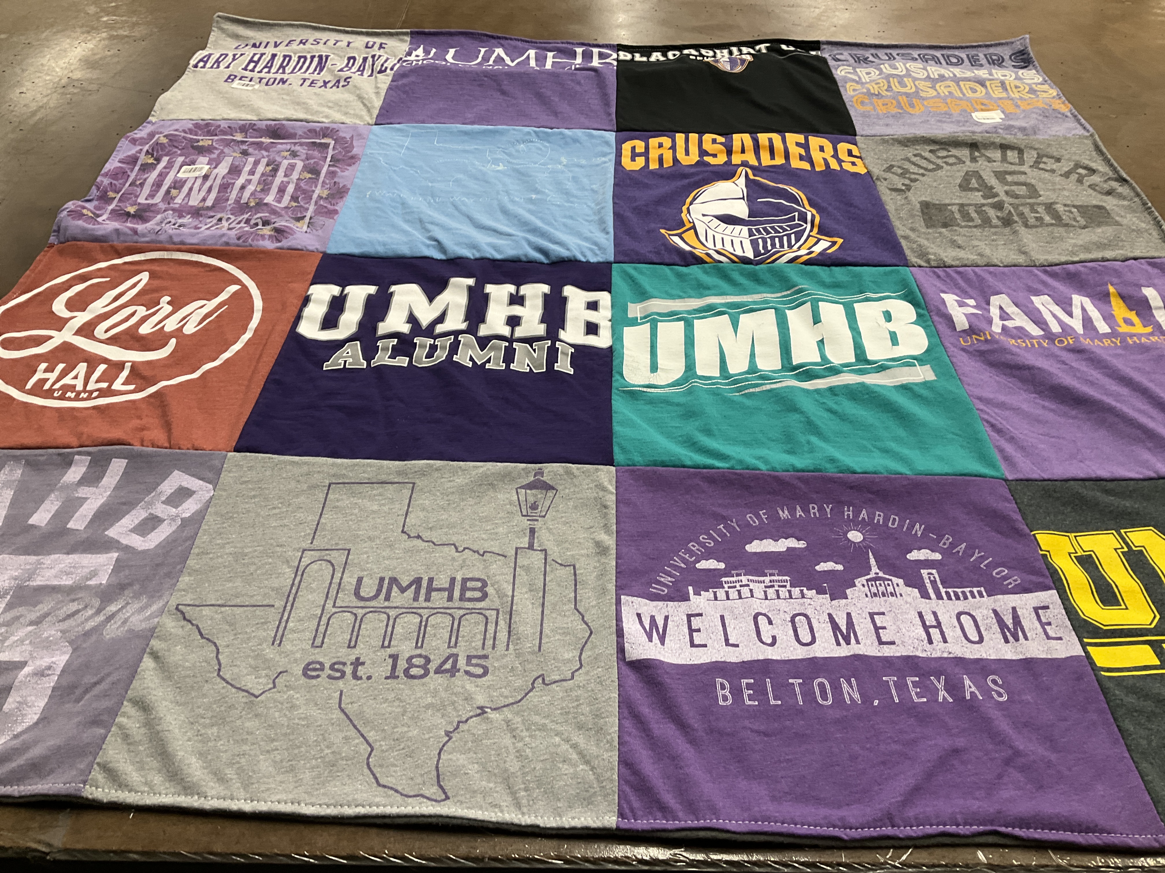 T-shirt quilt featuring umhb crusaders by Joy from TX