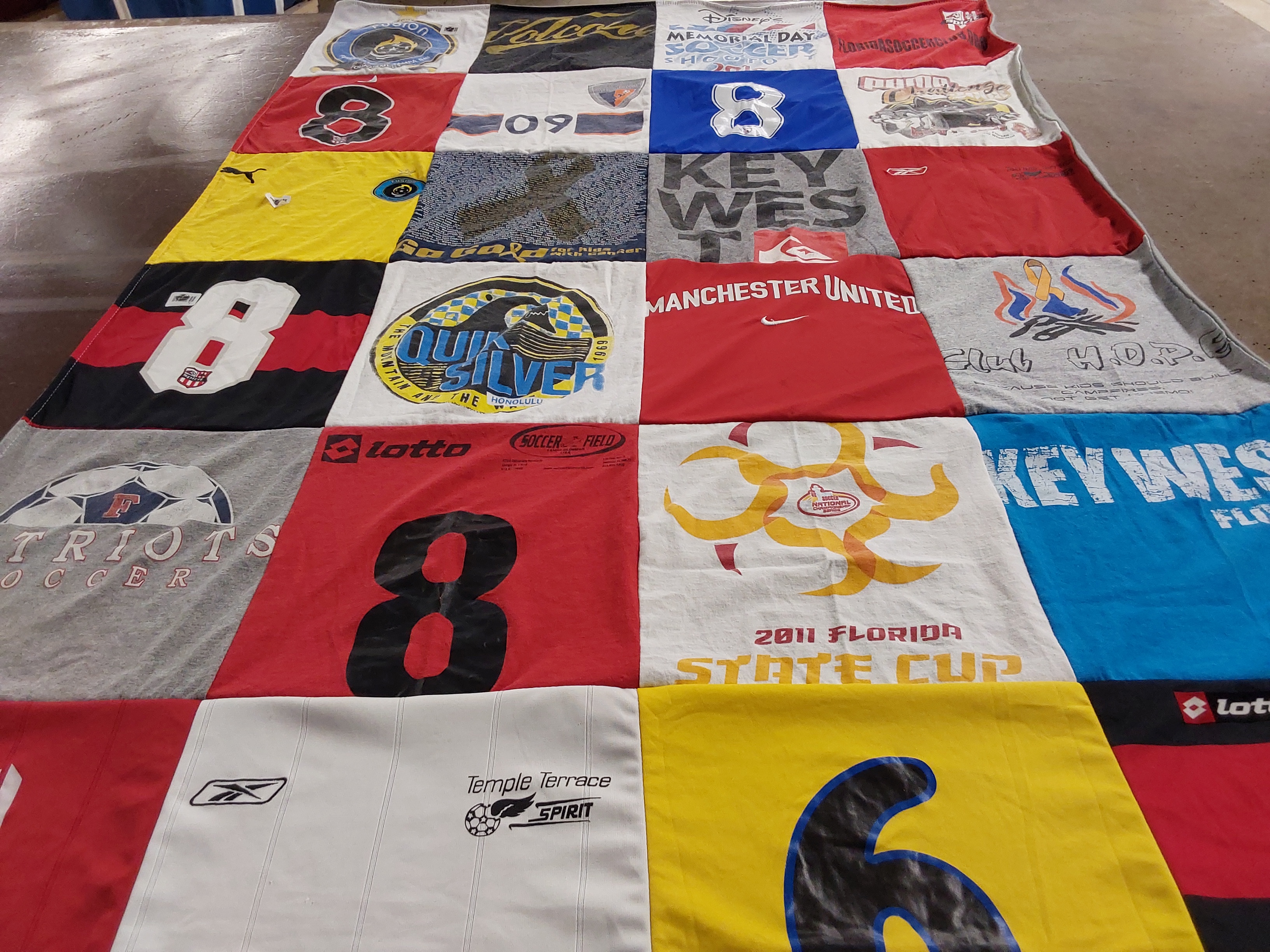 T-shirt quilt featuring manchester united football club by Kim from FL