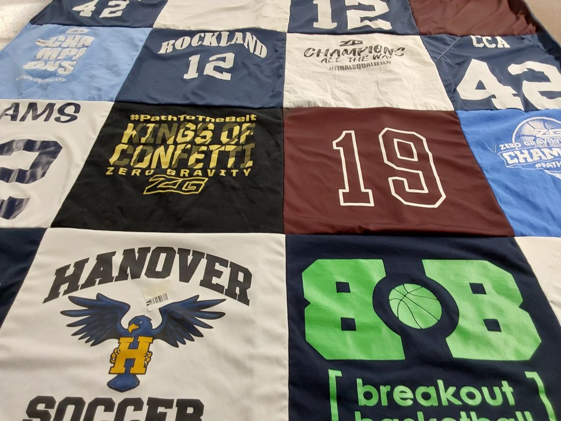 T-shirt quilt from hanover high school by Jennifer from MA