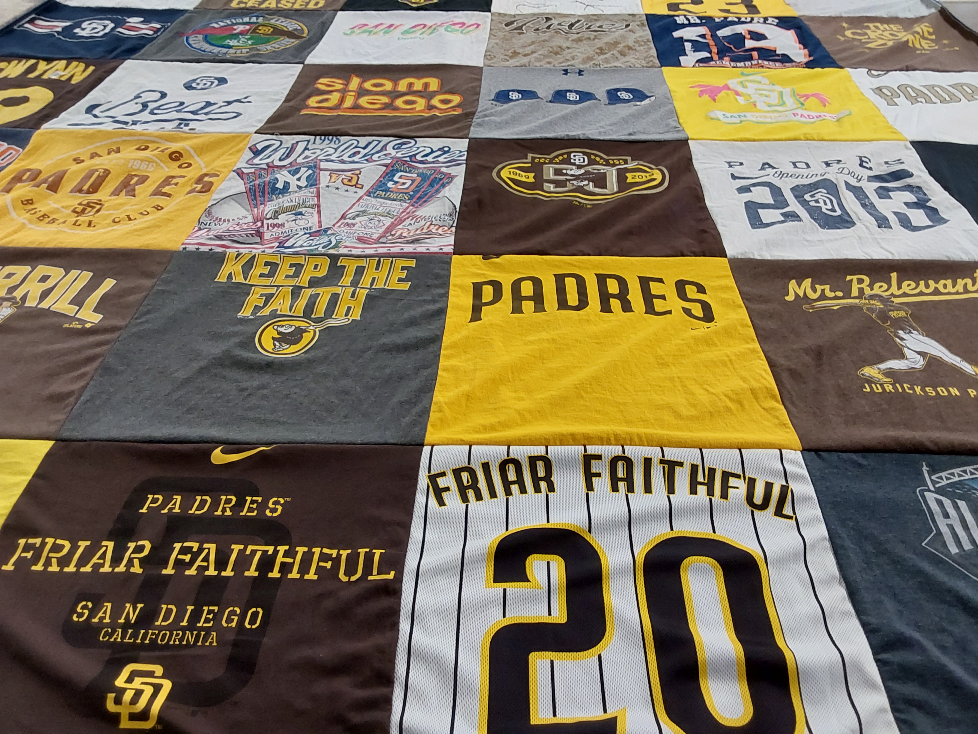 T-shirt quilt featuring san diego padres by Diane from CA