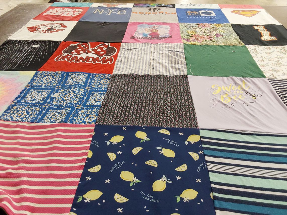 T-shirt quilt with family, themes themes by Christina from KY