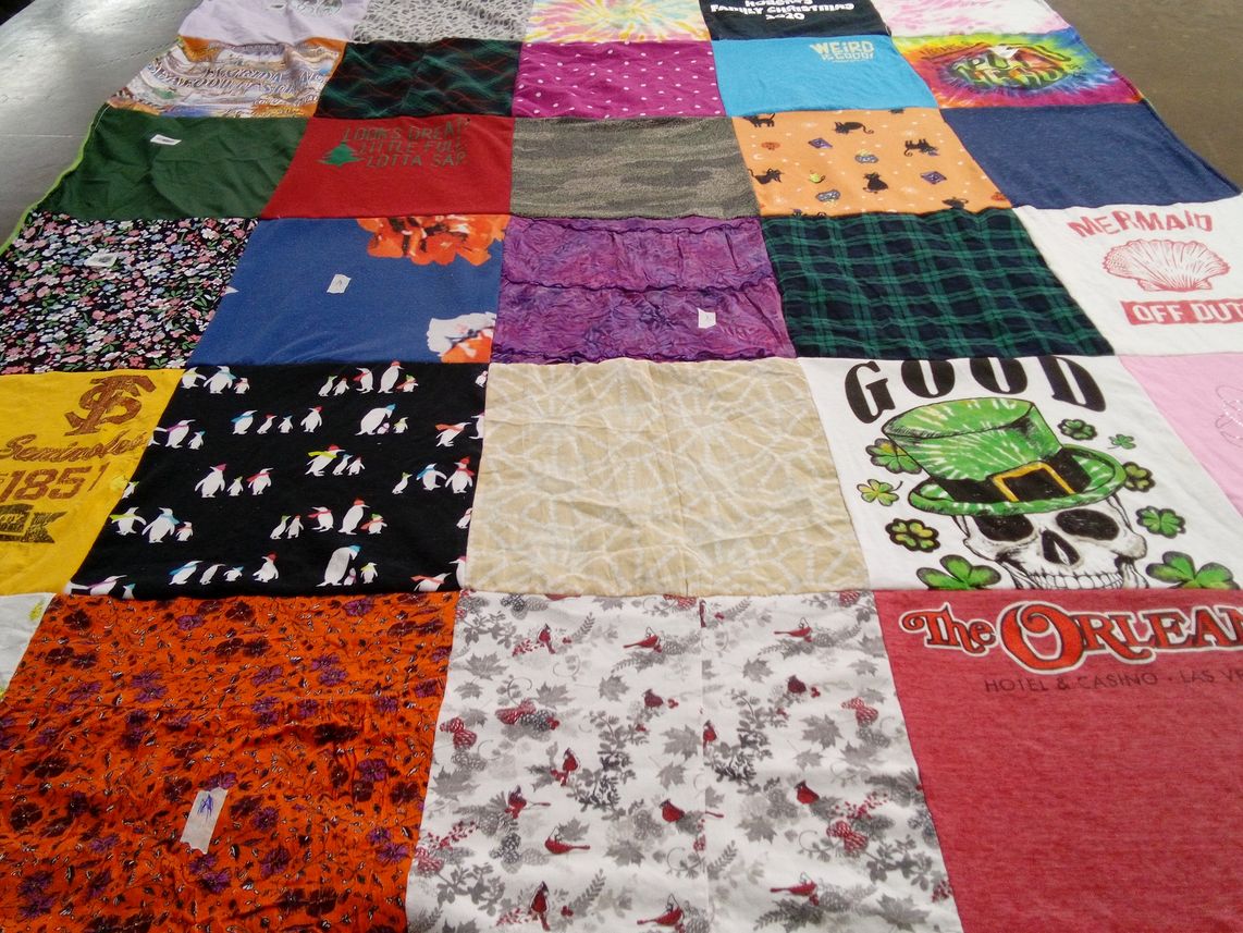 T-shirt quilt with animal, fantasy themes by Jeana from FL