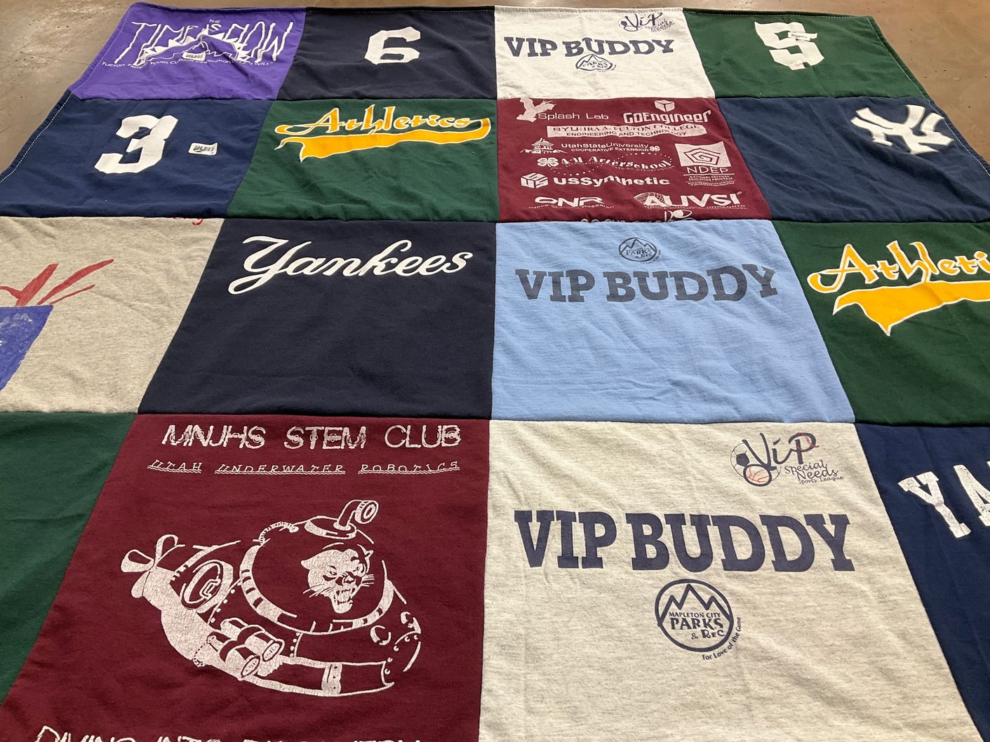T-shirt quilt featuring new york yankees by Martha from UT