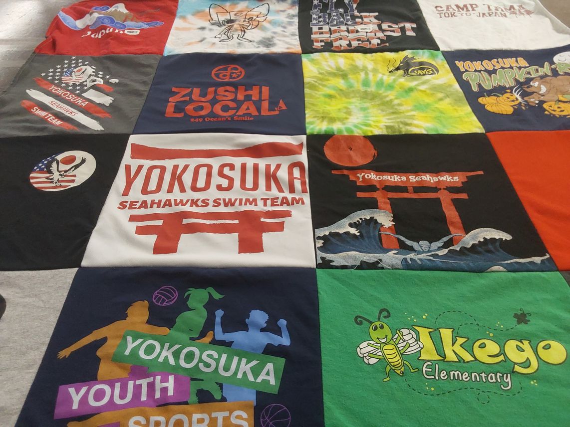 T-shirt quilt featuring yokosuka seahawks by Jaclyn from VA
