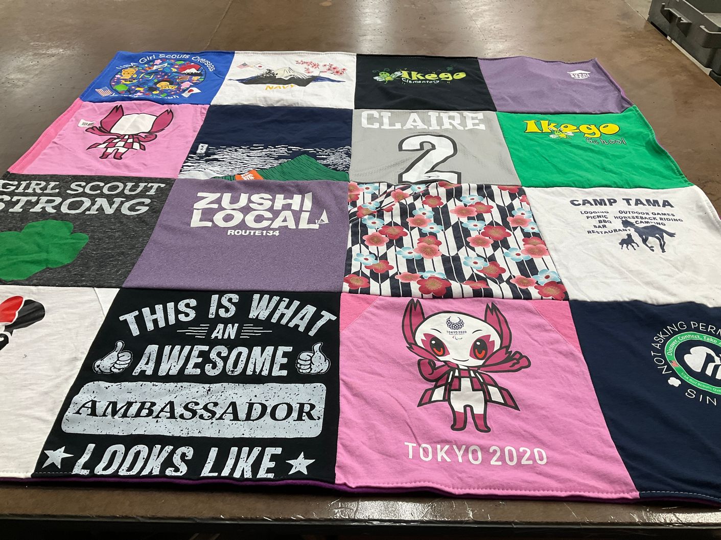 T-shirt quilt from ikego school by Jaclyn from VA