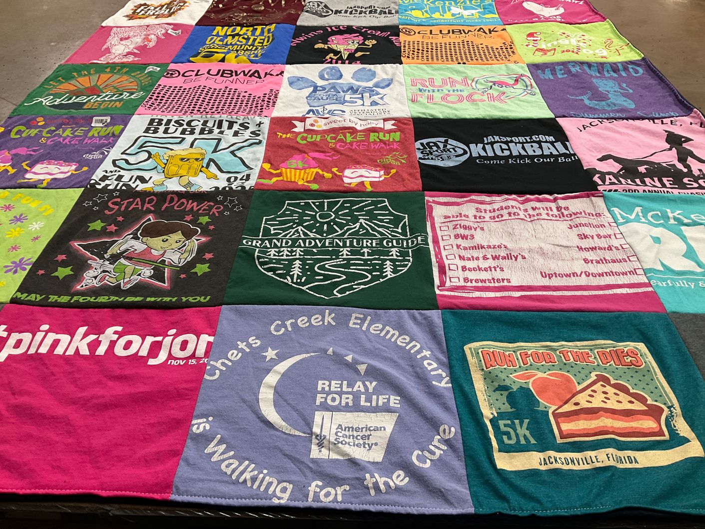 T-shirt quilt from chets creek elementary school by Tammy from FL