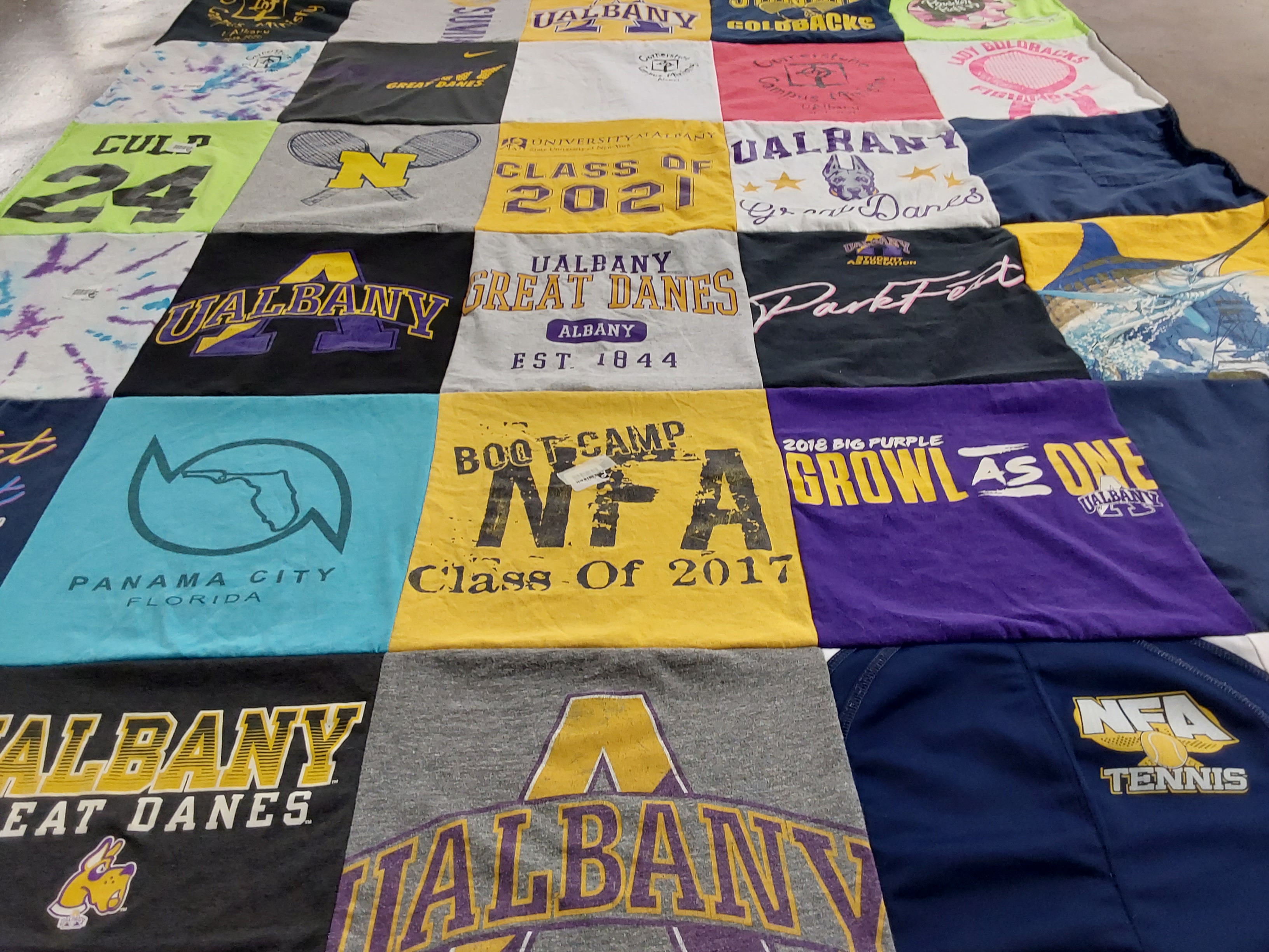 T-shirt quilt from university at albany by Jess from NY