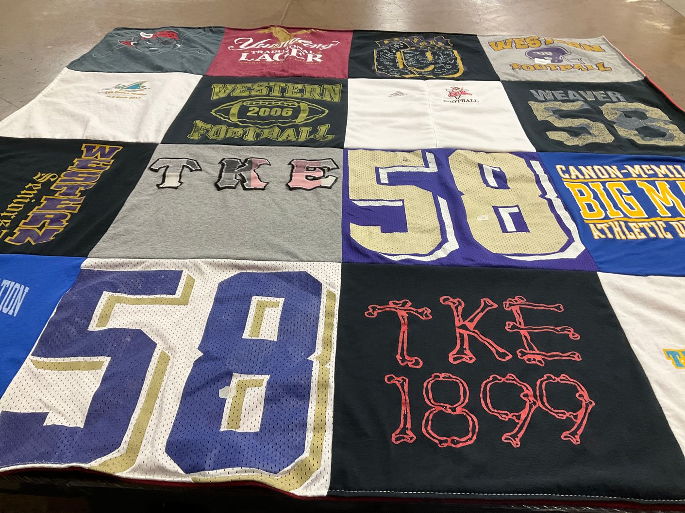 T-shirt quilt featuring western football team by Sharon from AL