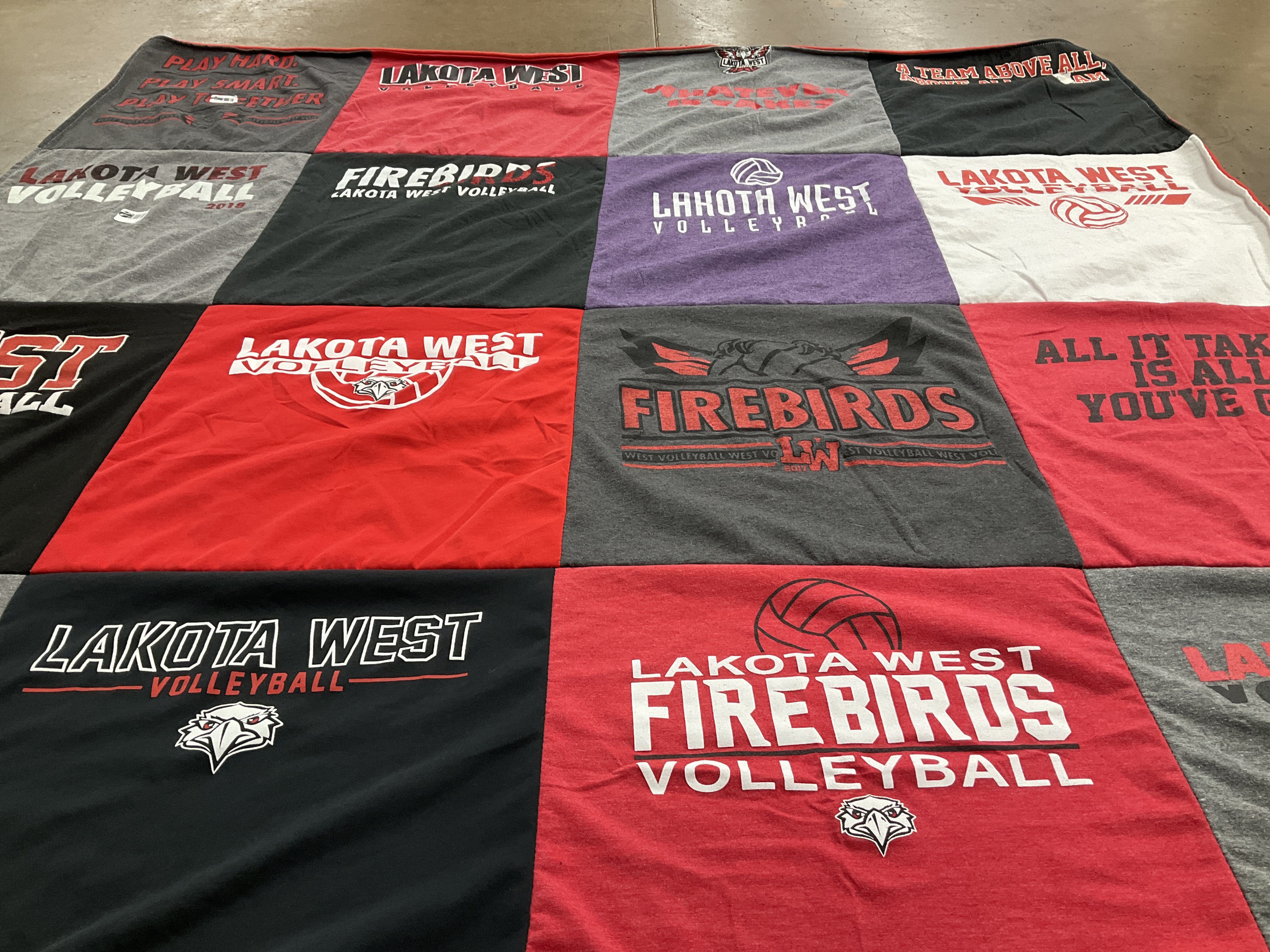 T-shirt quilt featuring lakota west volleyball by Stuart from OH
