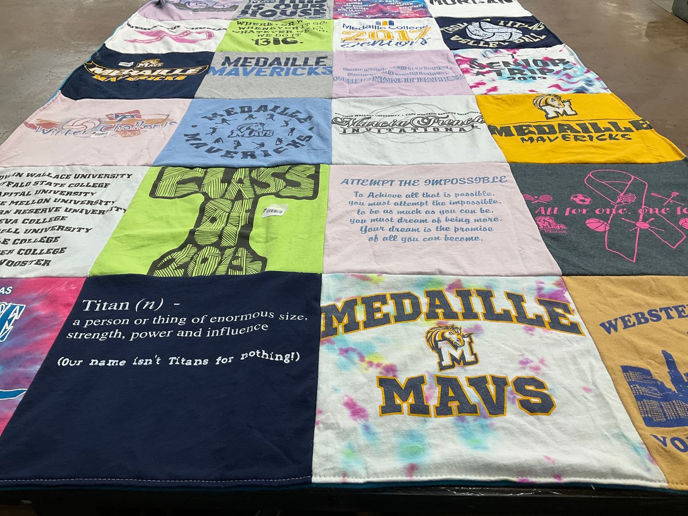T-shirt quilt featuring medaille mavericks by Amy from NY