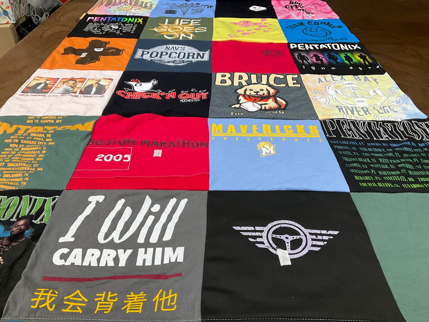 T-shirt quilt from mohawk valley community college by Amy from NY