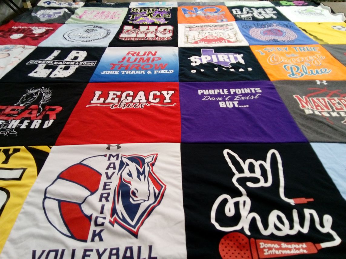 T-shirt quilt featuring maverick volleyball by Angela from TX
