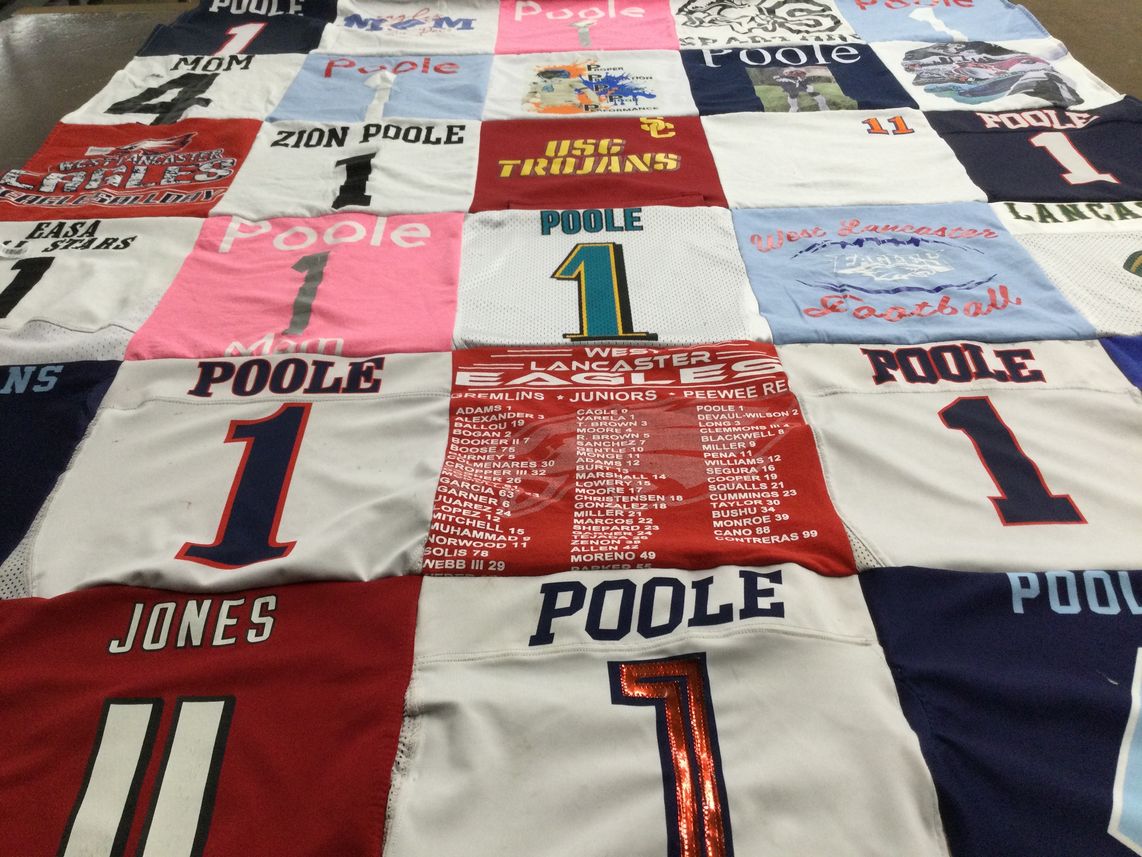 T-shirt quilt featuring west lancaster pirates by Briana from NV