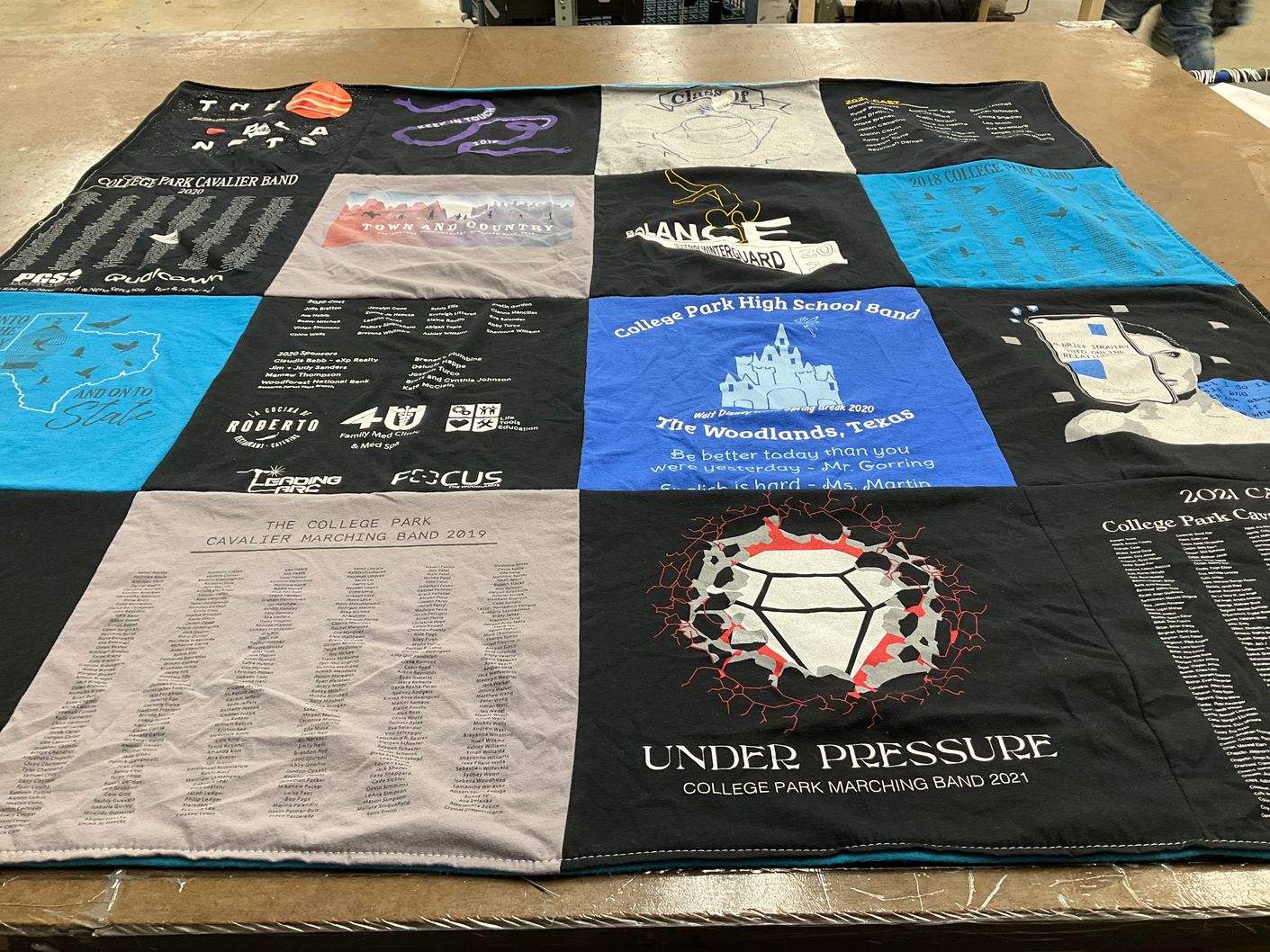 T-shirt quilt from college park high school by Sommer from TX