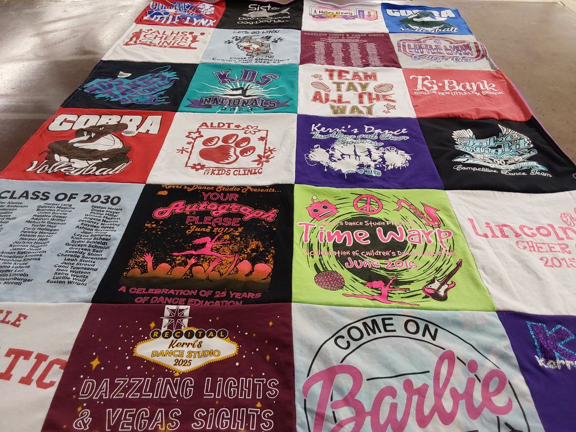 T-shirt quilt featuring cobras volleyball by Sarah from IA