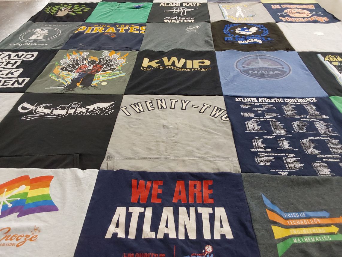 T-shirt quilt featuring point city pirates by Atalanda from TX