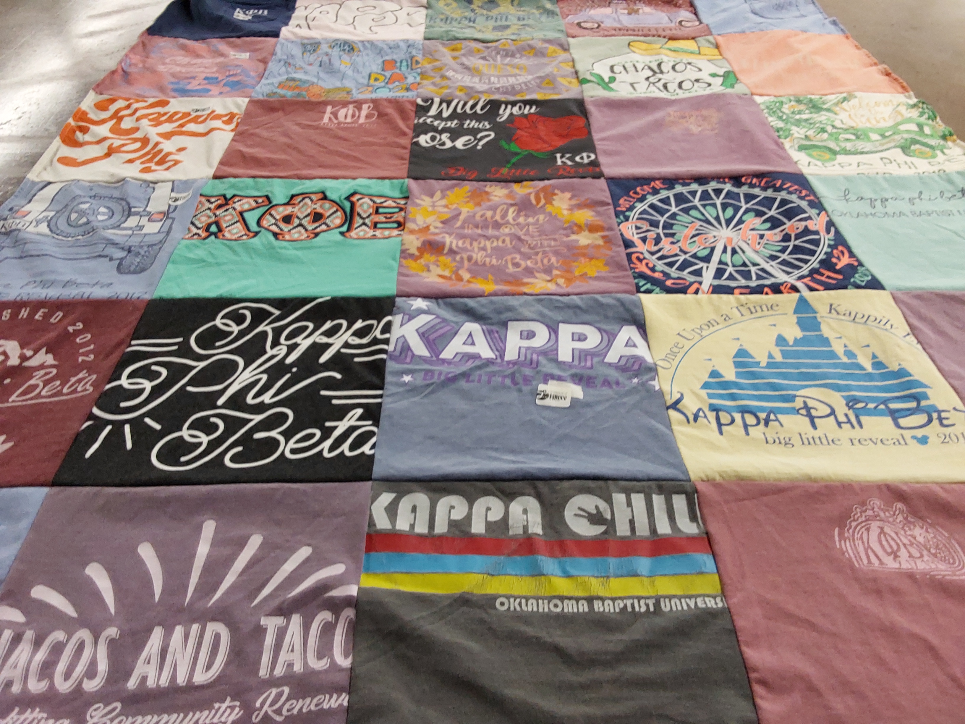 T-shirt quilt from oklahoma baptist university by April from OK