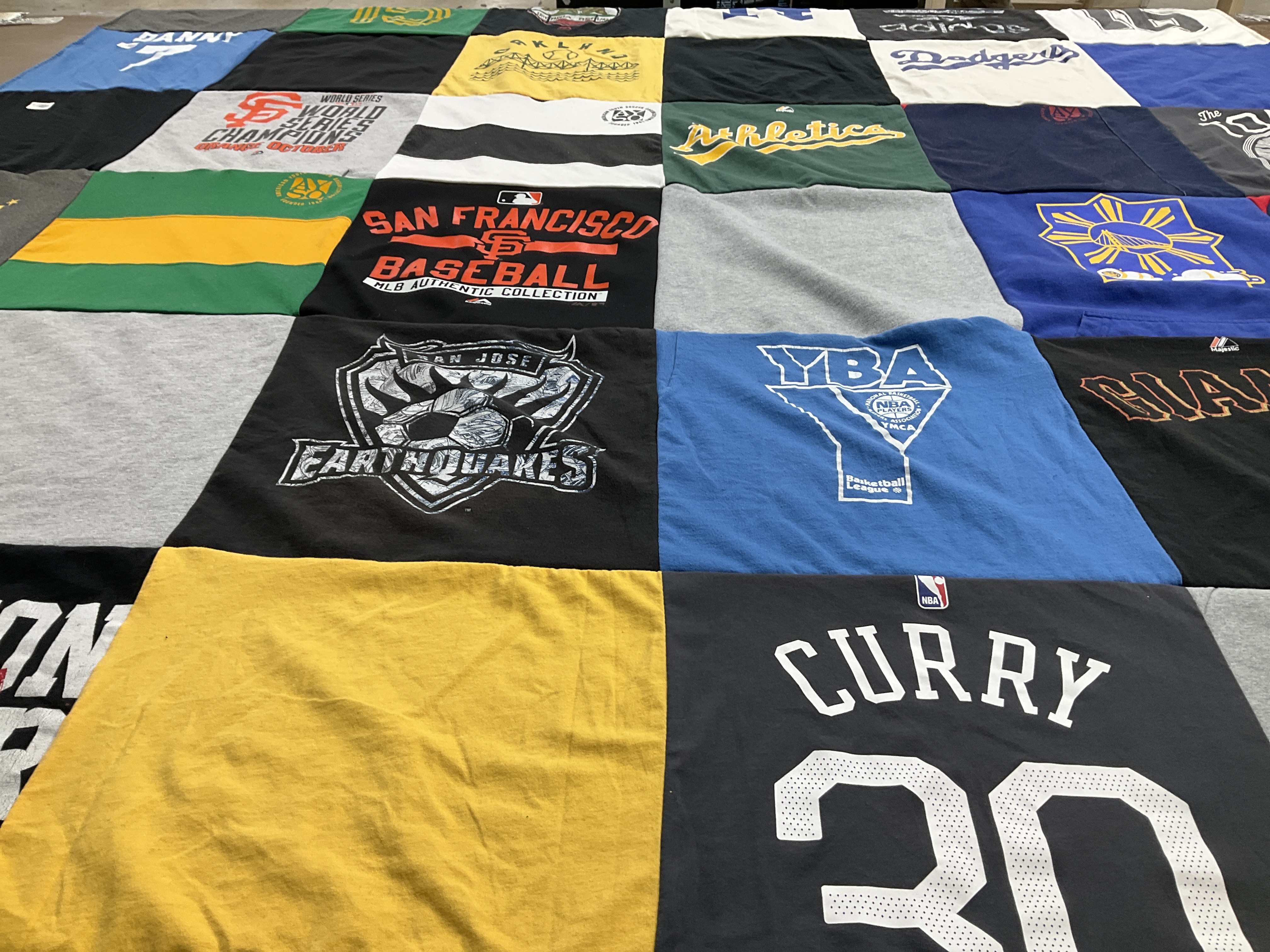 T-shirt quilt featuring san francisco giants, san jose earthquakes by Daniel from CA