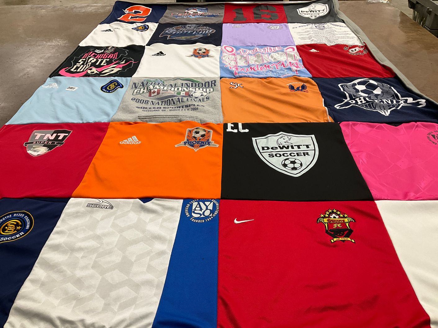 T-shirt quilt featuring de witt soccer team by Kristin from MI